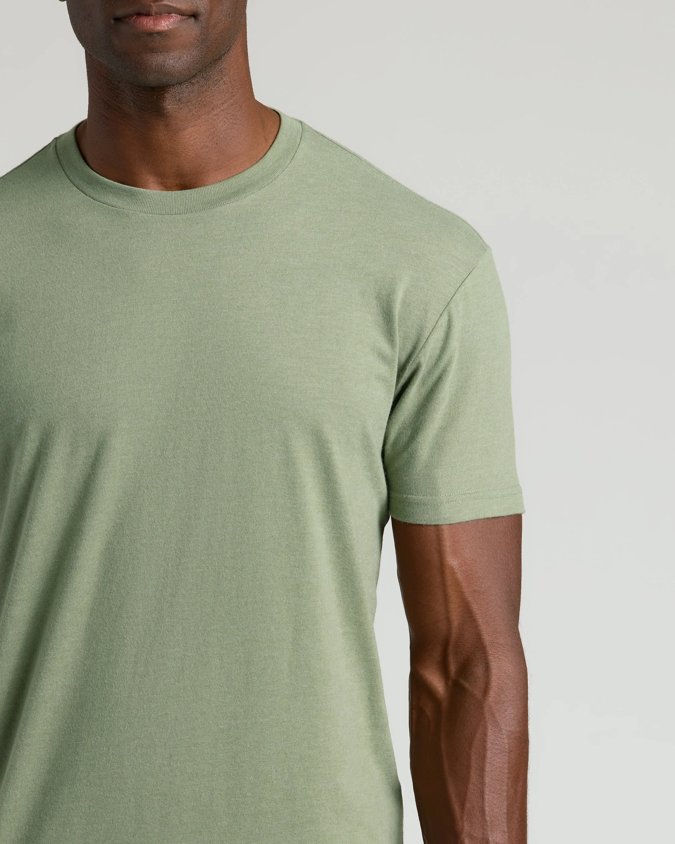 Dark Heather Bay Green Classic Crew Neck sold by True Classic product image thumbnail 4