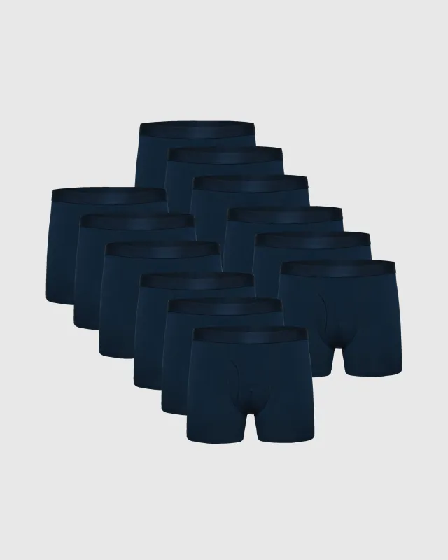 Navy Boxer Trunks W/ Fly 12-Pack sold by True Classic