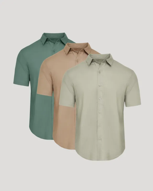 The Staple Short Sleeve Linen Shirt 3-Pack sold by True Classic