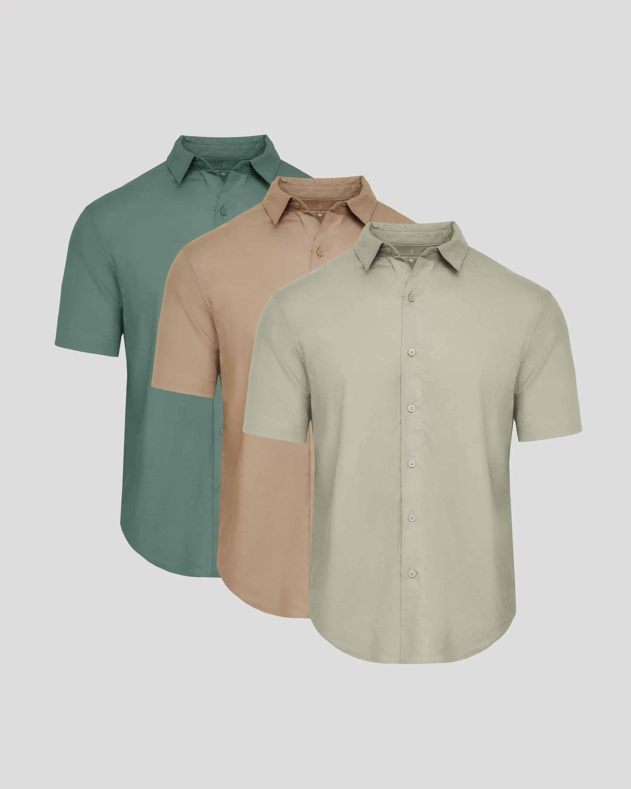 The Staple Short Sleeve Linen Shirt 3-Pack sold by True Classic