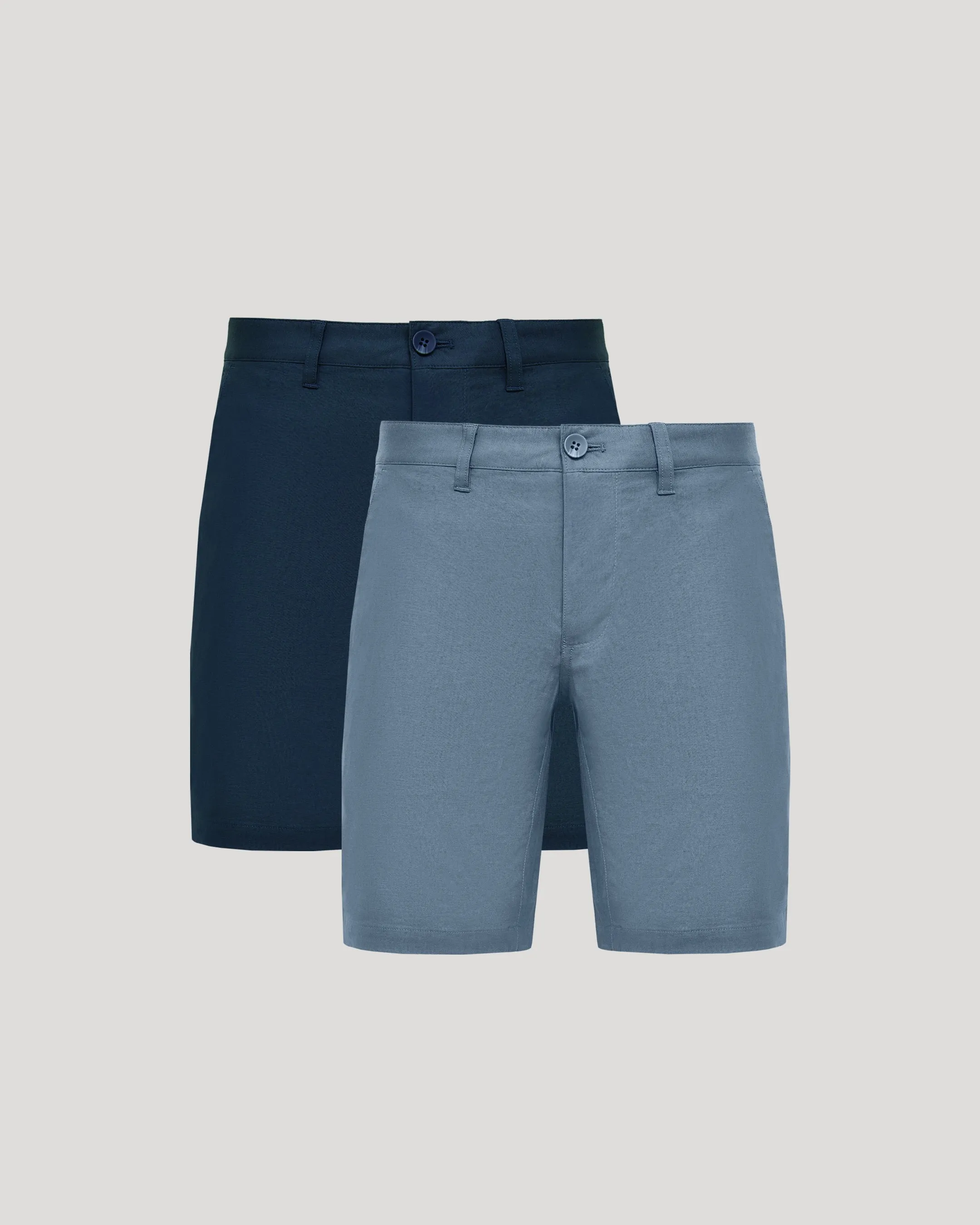 9" Navy & Fiord Linen Shorts 2-Pack sold by True Classic
