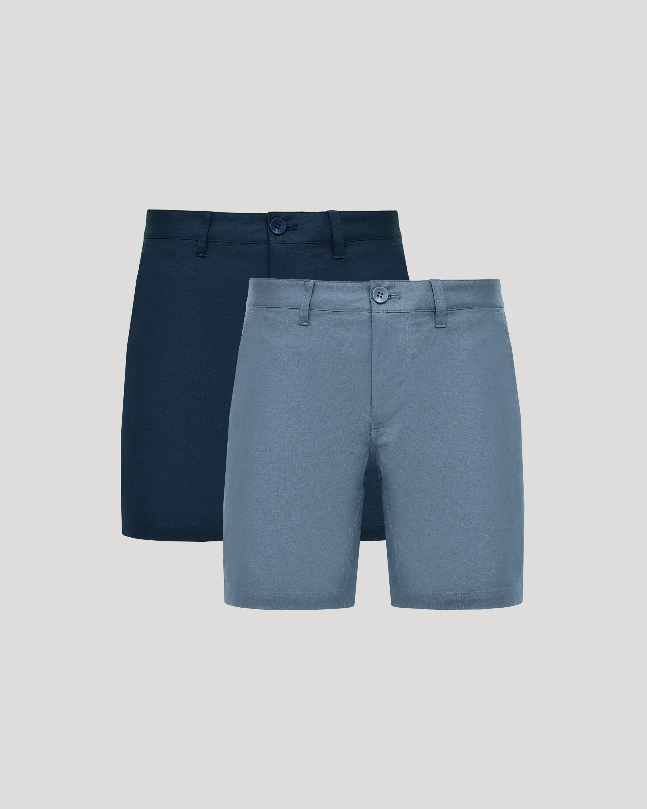 7" Navy & Fiord Linen Shorts 2-Pack sold by True Classic