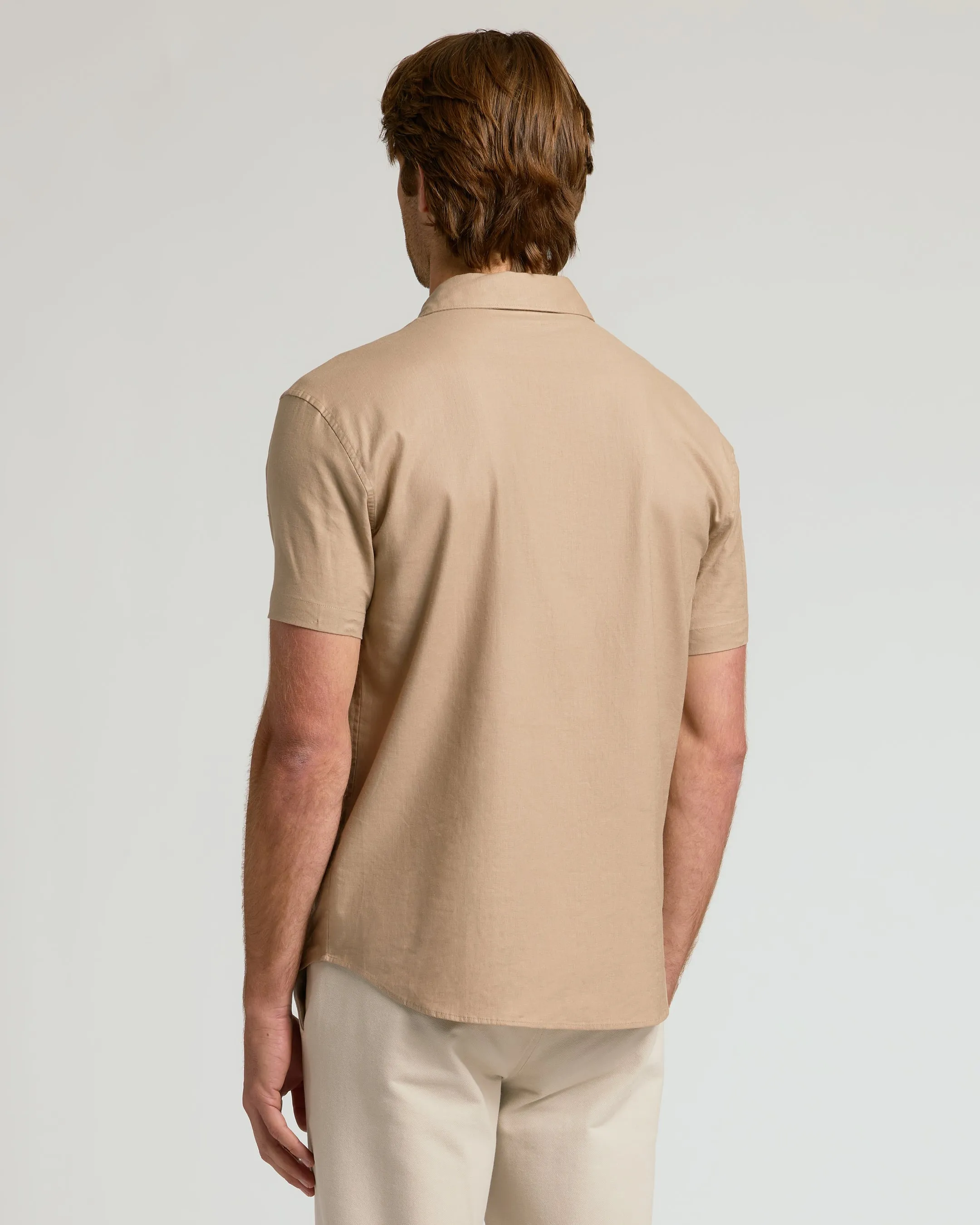 Dusty Taupe Short Sleeve Linen Shirt sold by True Classic product image thumbnail 3