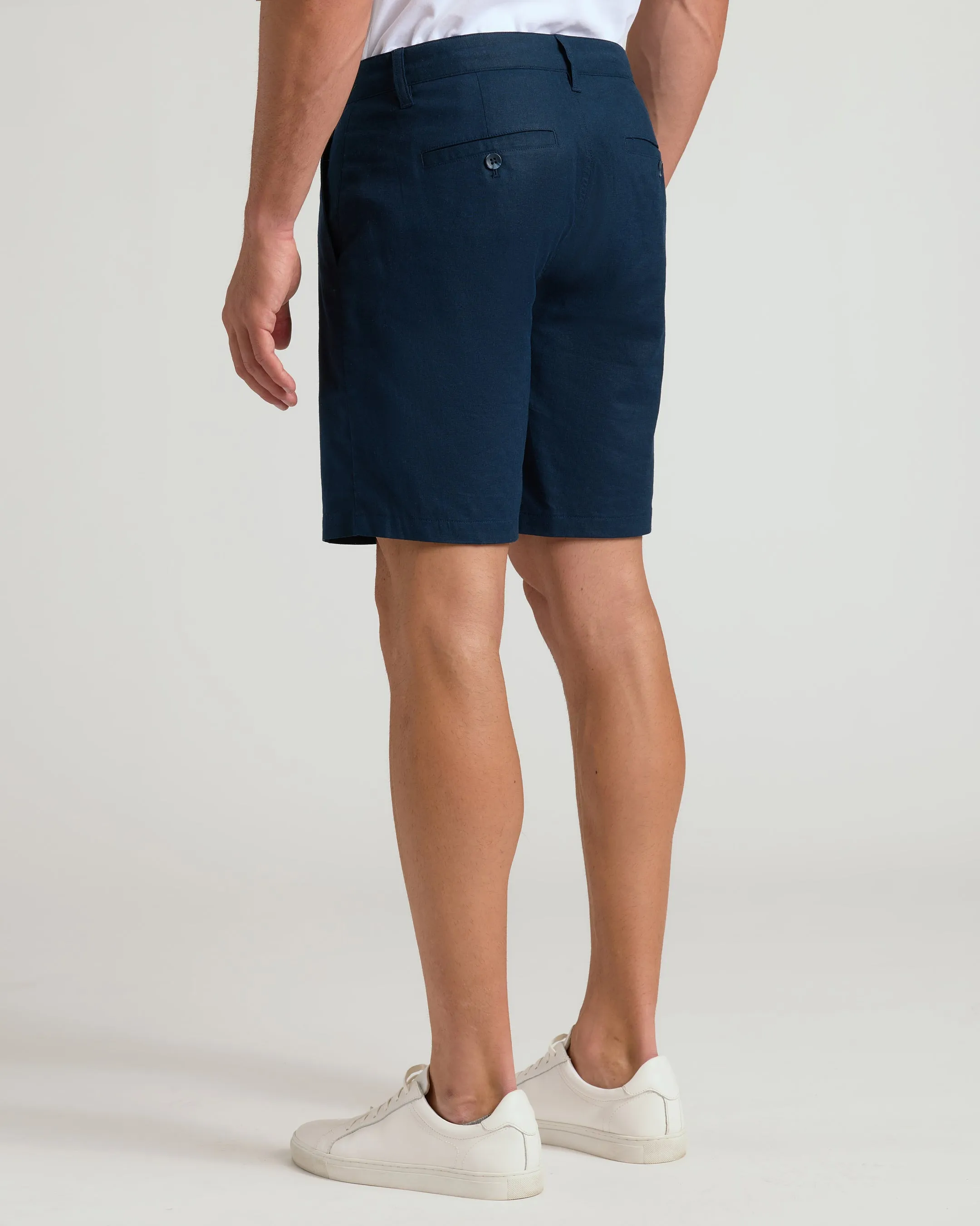 9" Navy Linen Shorts sold by True Classic product image thumbnail 3
