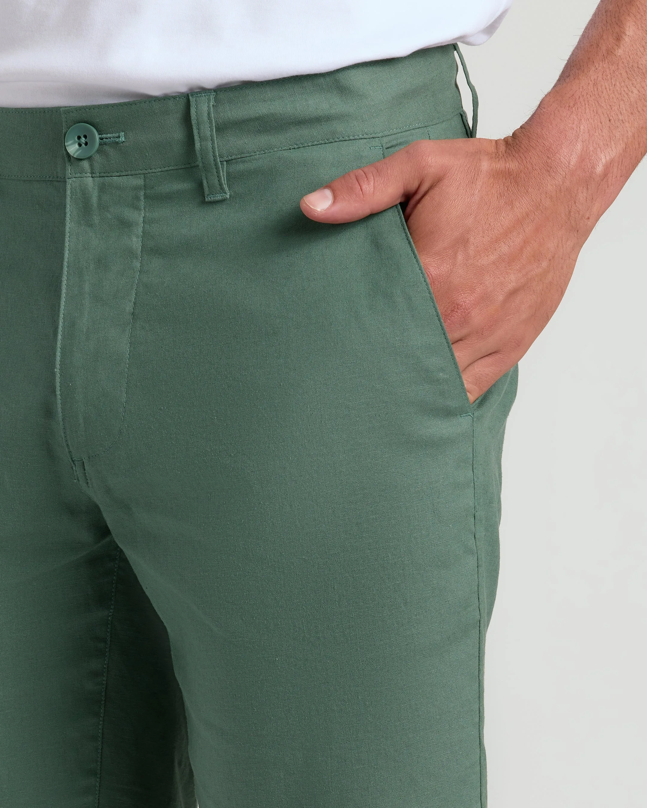 9" Moss Linen Shorts sold by True Classic product image thumbnail 4