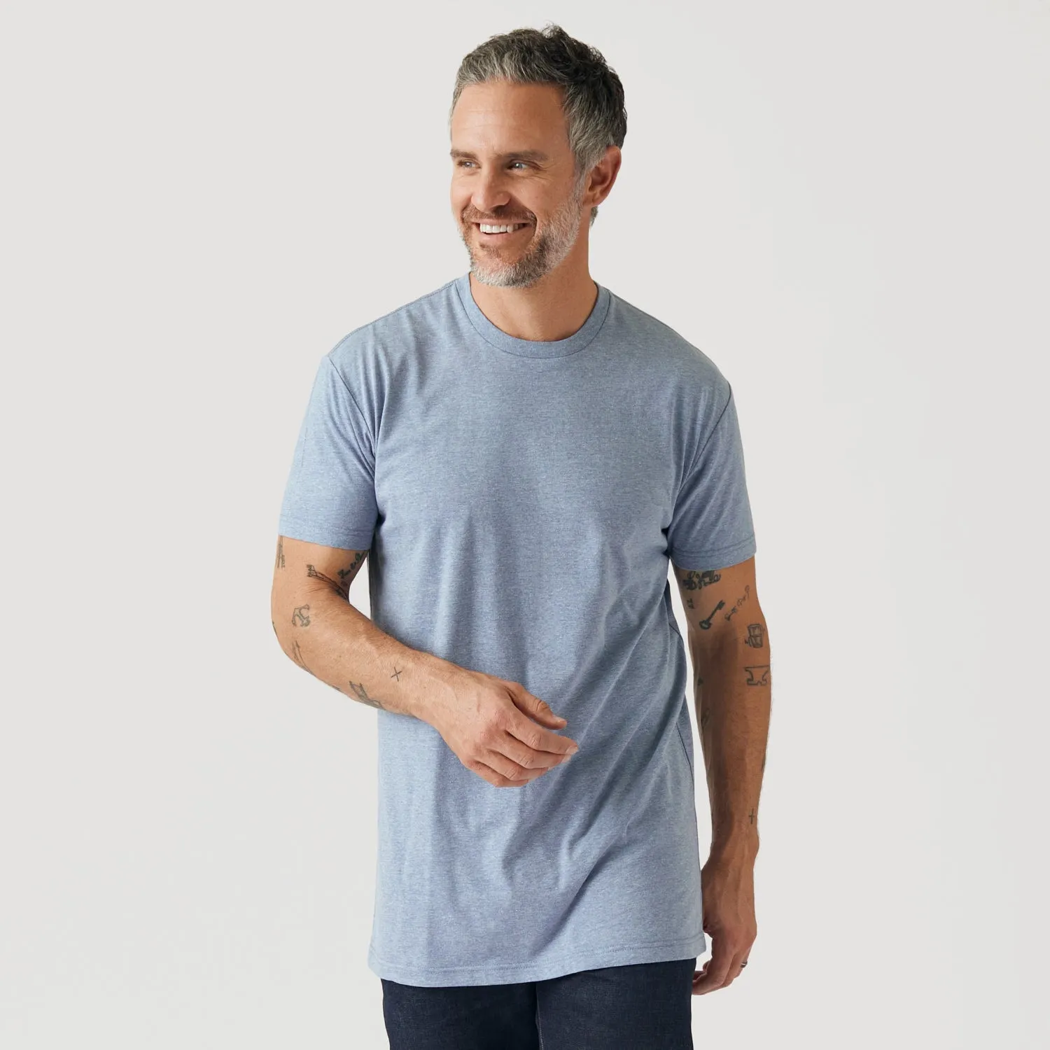 Light Heather Tall Round Hem Crew Neck T-Shirt 3-Pack sold by True Classic product image thumbnail 2