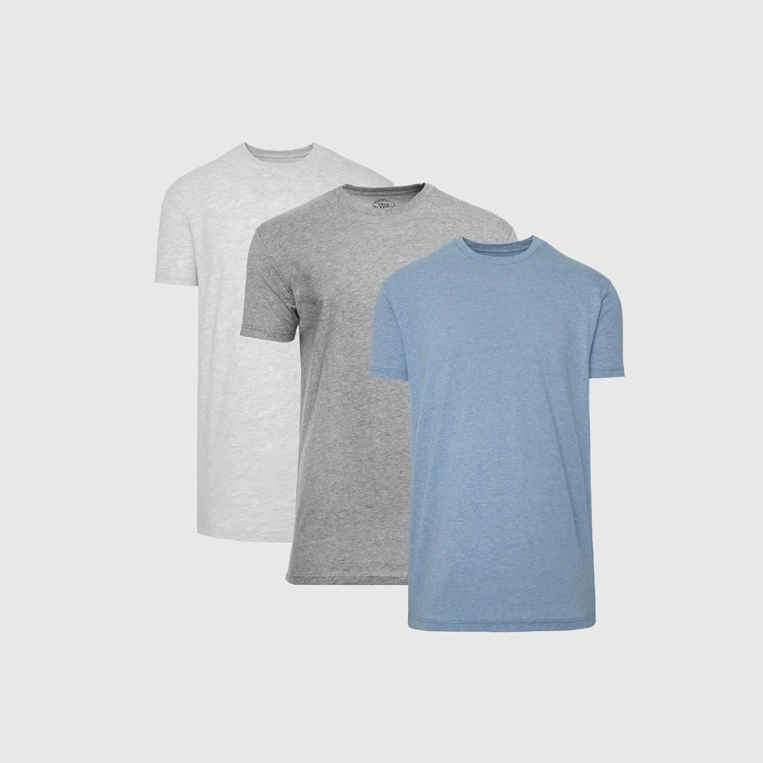 Light Heather Tall Round Hem Crew Neck T-Shirt 3-Pack sold by True Classic
