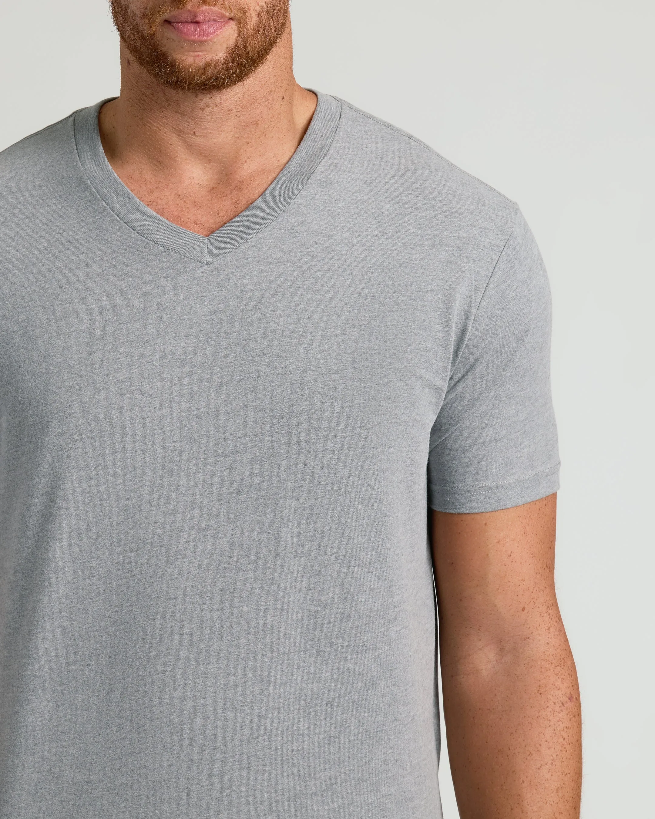 Heather Gray Tall Short Sleeve Classic V-Neck sold by True Classic product image thumbnail 4