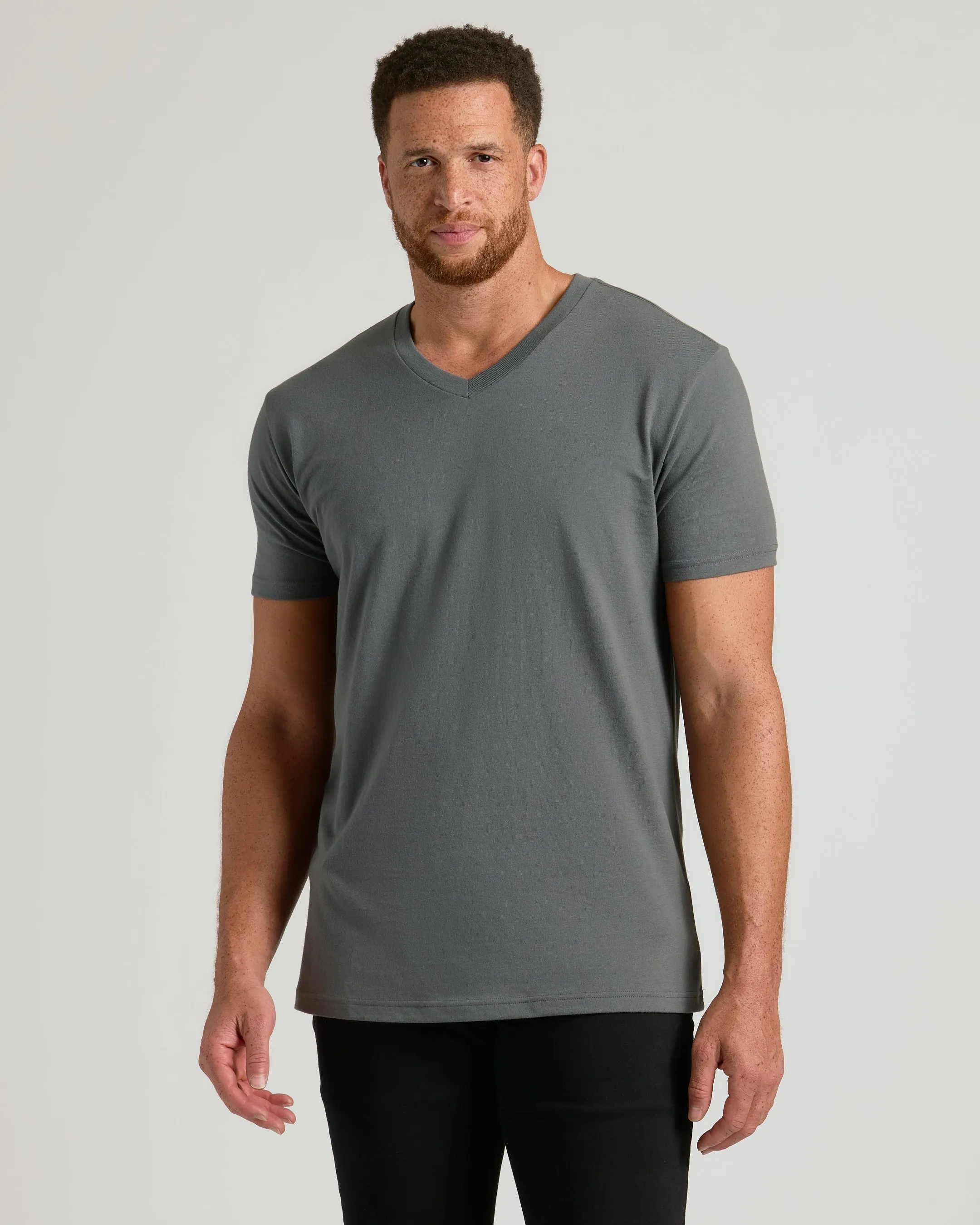 Carbon Tall Short Sleeve Classic V-Neck sold by True Classic