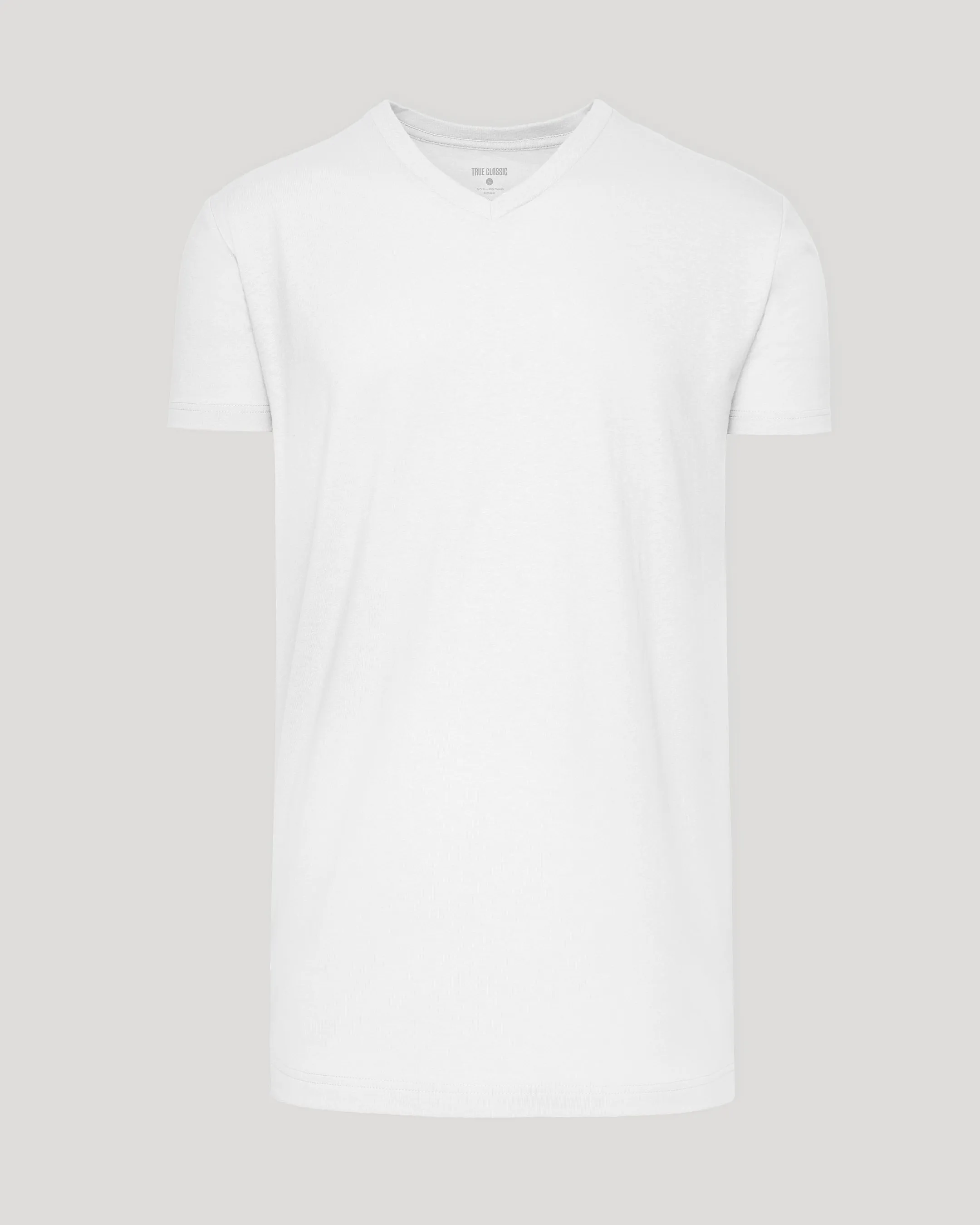 White Tall Short Sleeve Classic V-Neck sold by True Classic product image thumbnail 2