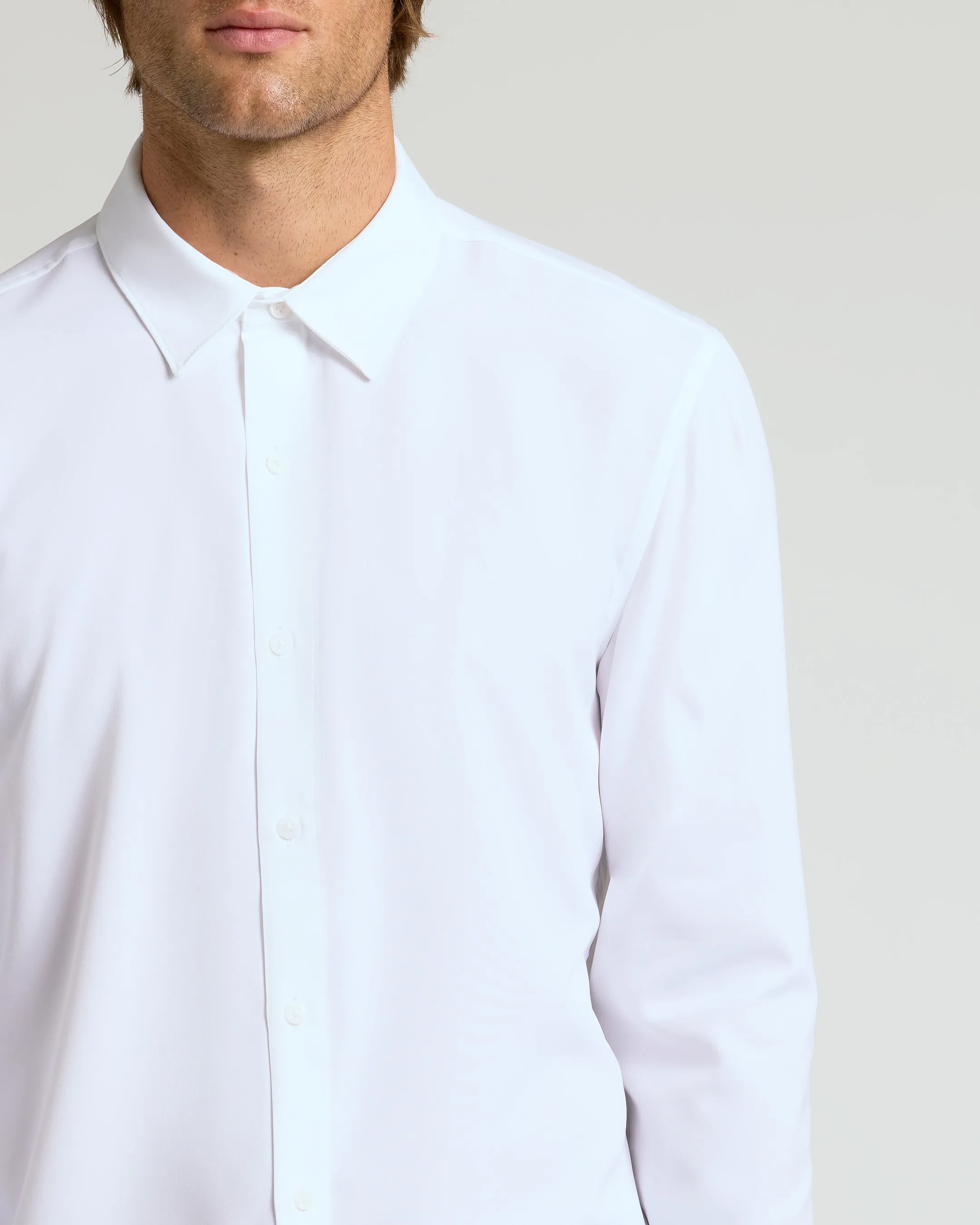 White Performance Long Sleeve Dress Shirt sold by True Classic product image thumbnail 5