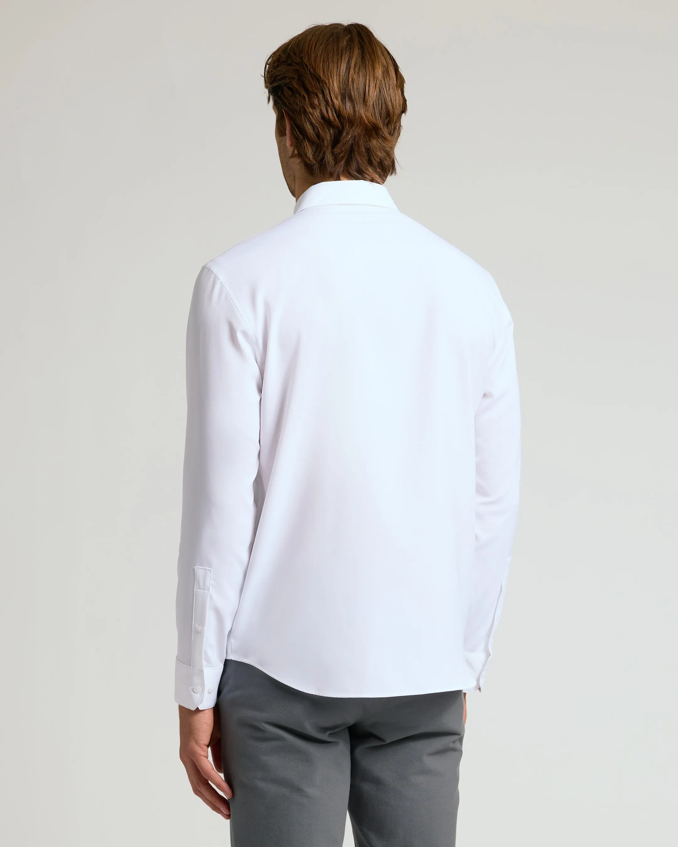 White Performance Long Sleeve Dress Shirt sold by True Classic product image thumbnail 3