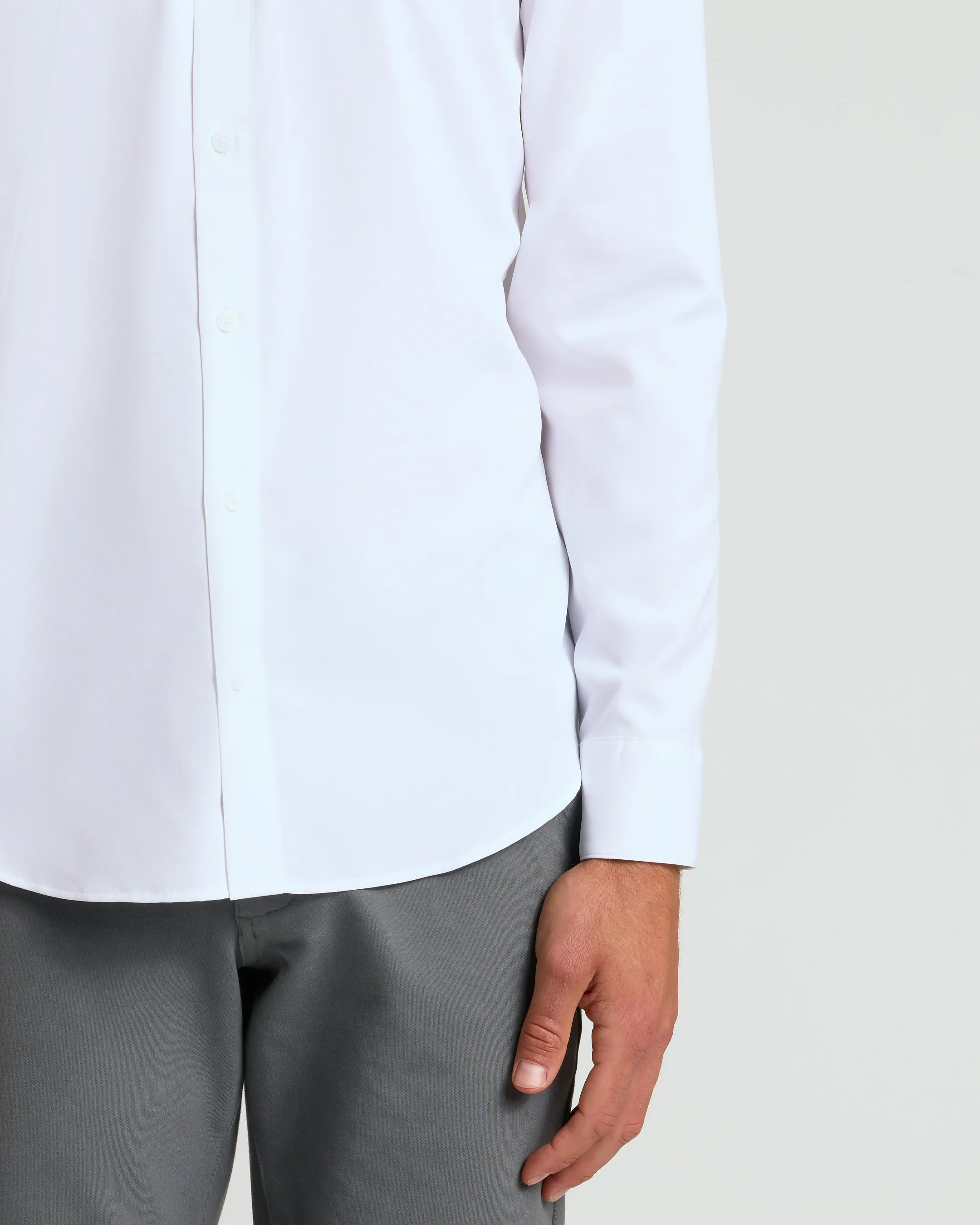 White Performance Long Sleeve Dress Shirt sold by True Classic product image thumbnail 4