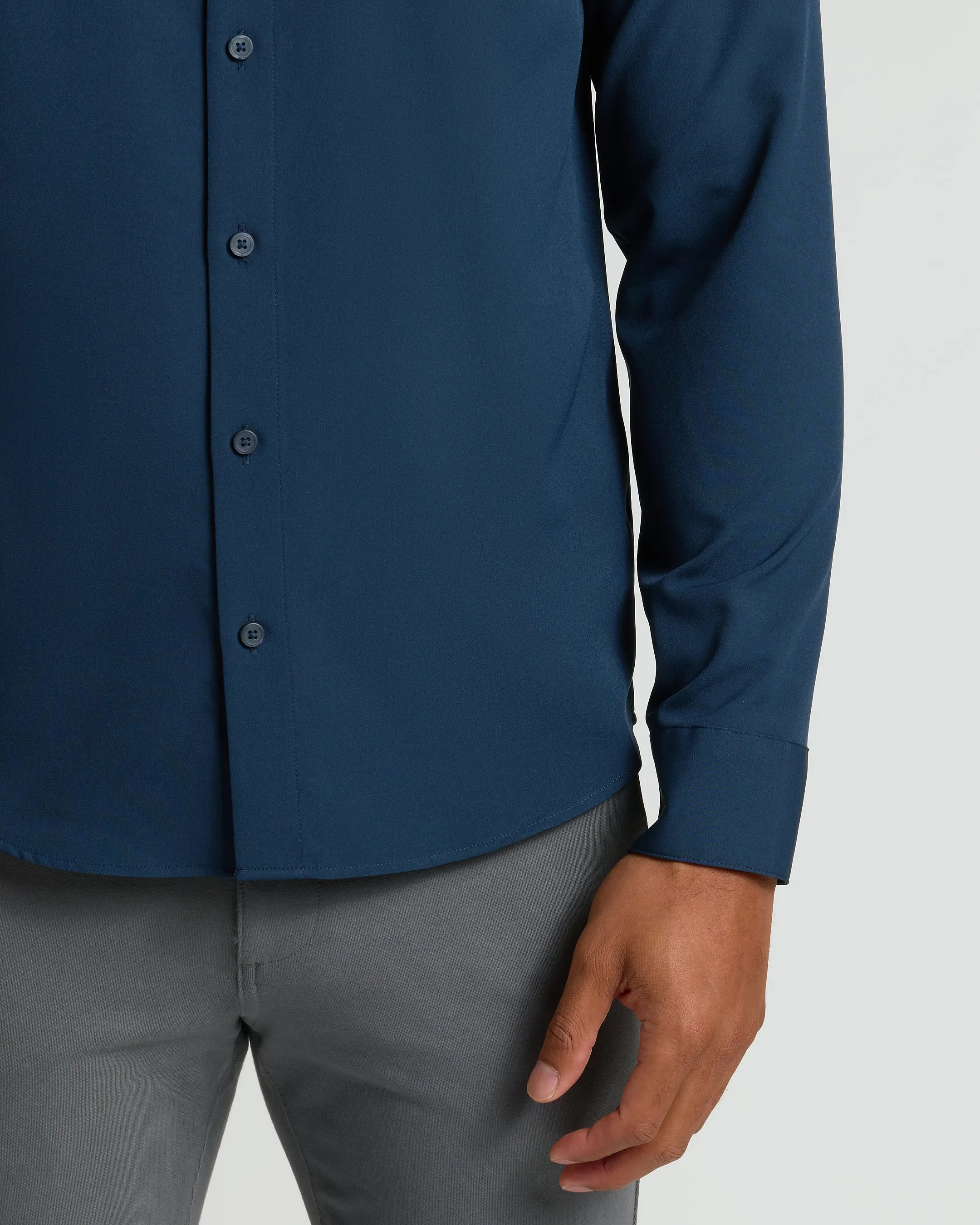 Navy Performance Long Sleeve Dress Shirt sold by True Classic product image thumbnail 4