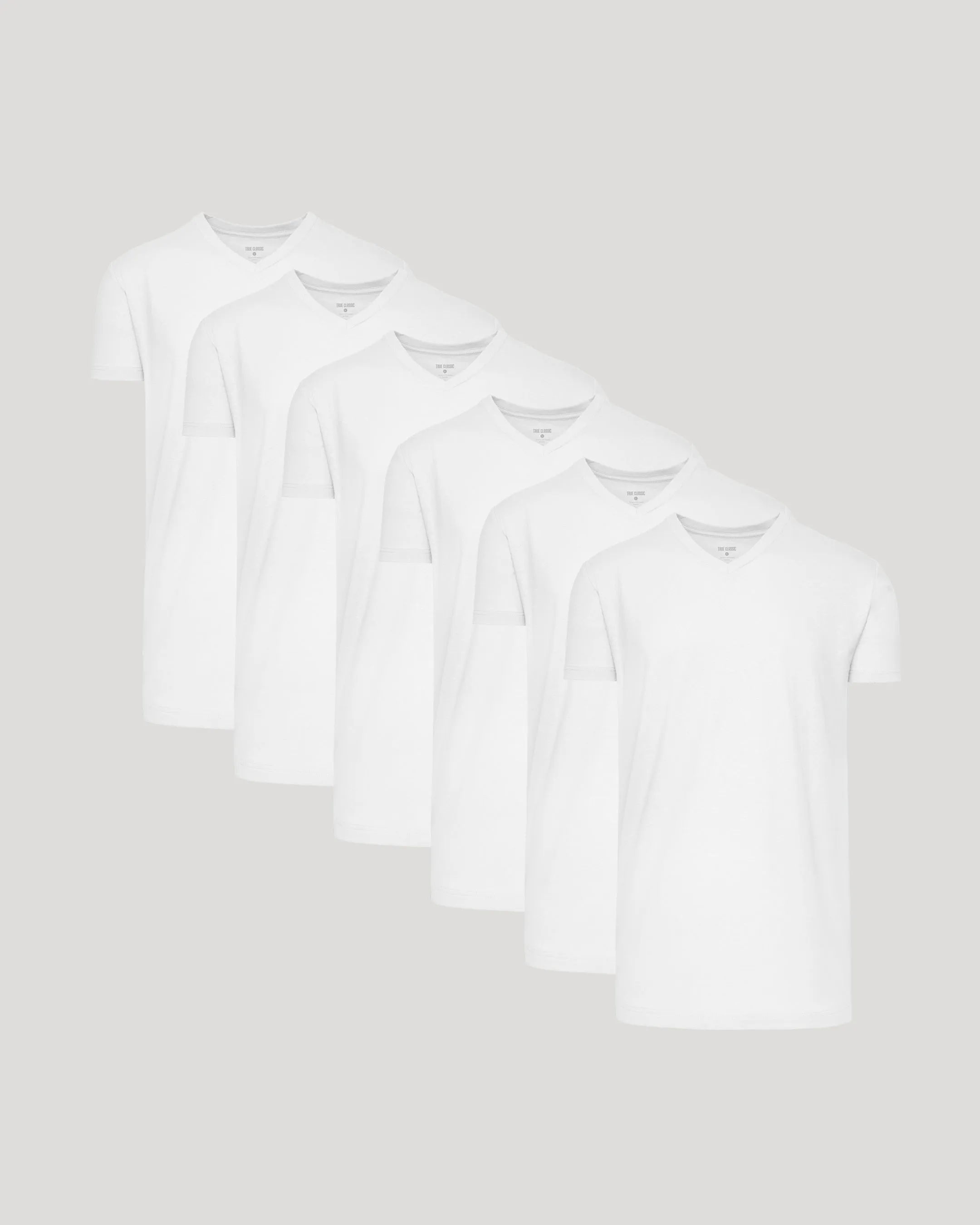 White Short Sleeve Tall Classic V-Neck 6-Pack sold by True Classic