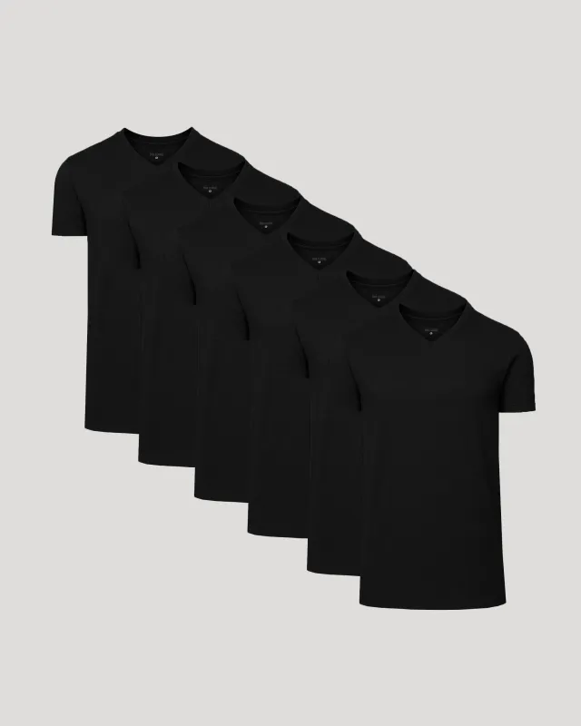 Black Short Sleeve Tall Classic V-Neck 6-Pack sold by True Classic