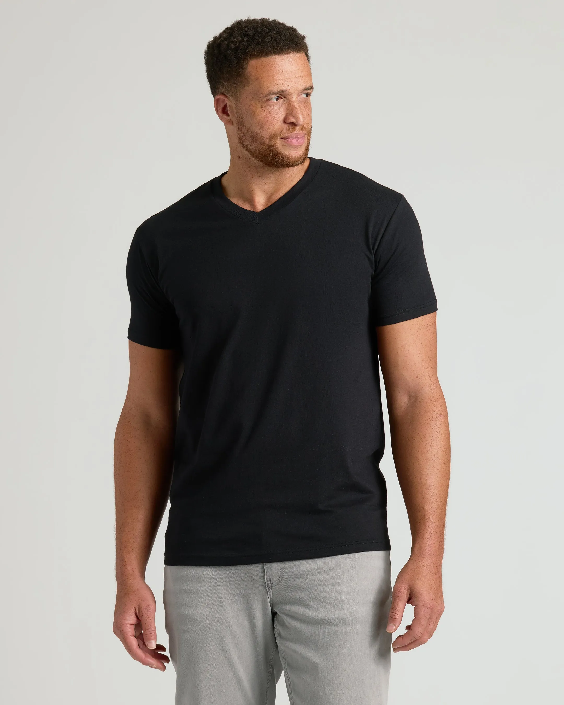 Black Short Sleeve Tall Classic V-Neck 6-Pack sold by True Classic product image thumbnail 2