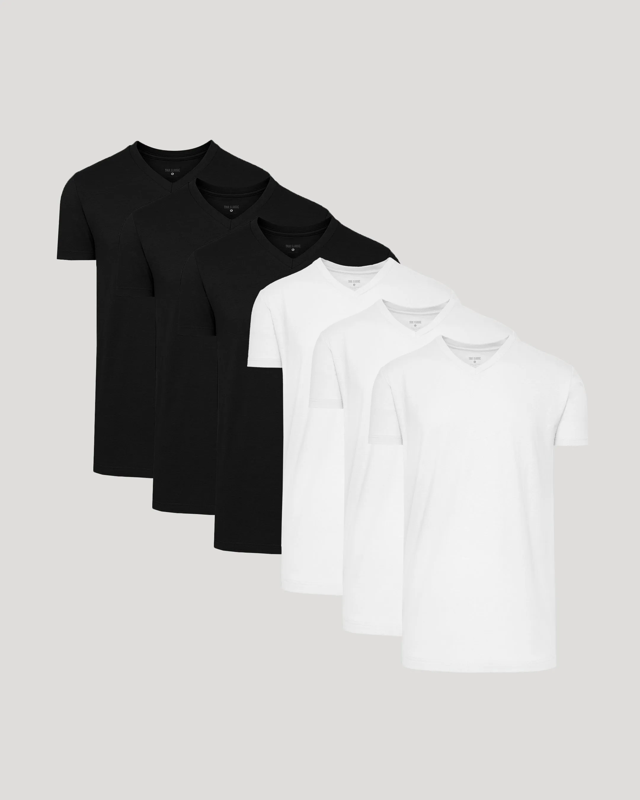 Black & White Short Sleeve Tall Classic V-Neck 6-Pack sold by True Classic