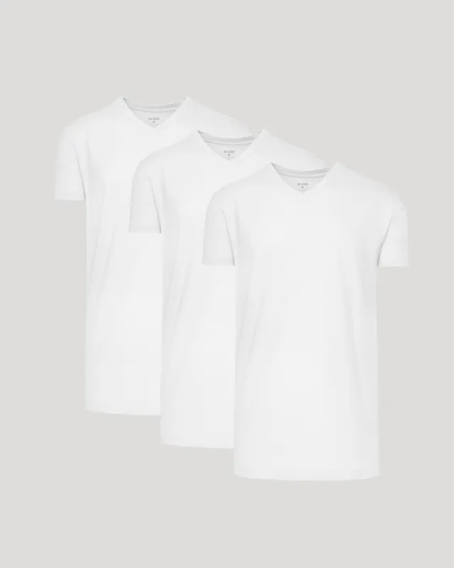White Short Sleeve Tall Classic V-Neck 3-Pack sold by True Classic