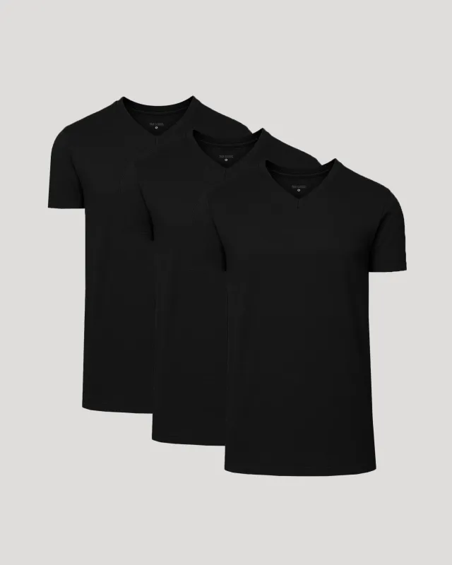 Black Short Sleeve Tall Classic V-Neck 3-Pack sold by True Classic