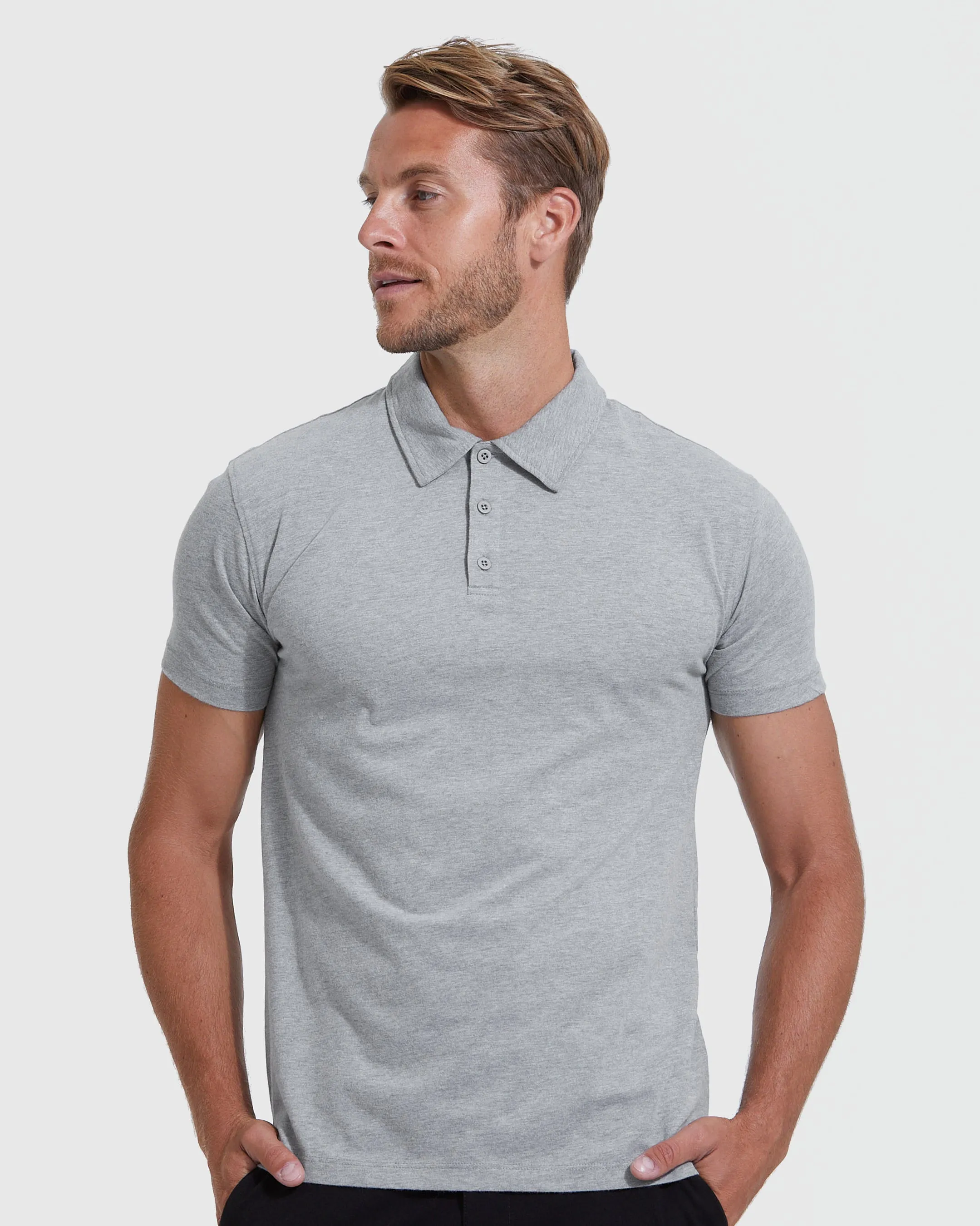 Heather Gray Classic Polo sold by True Classic