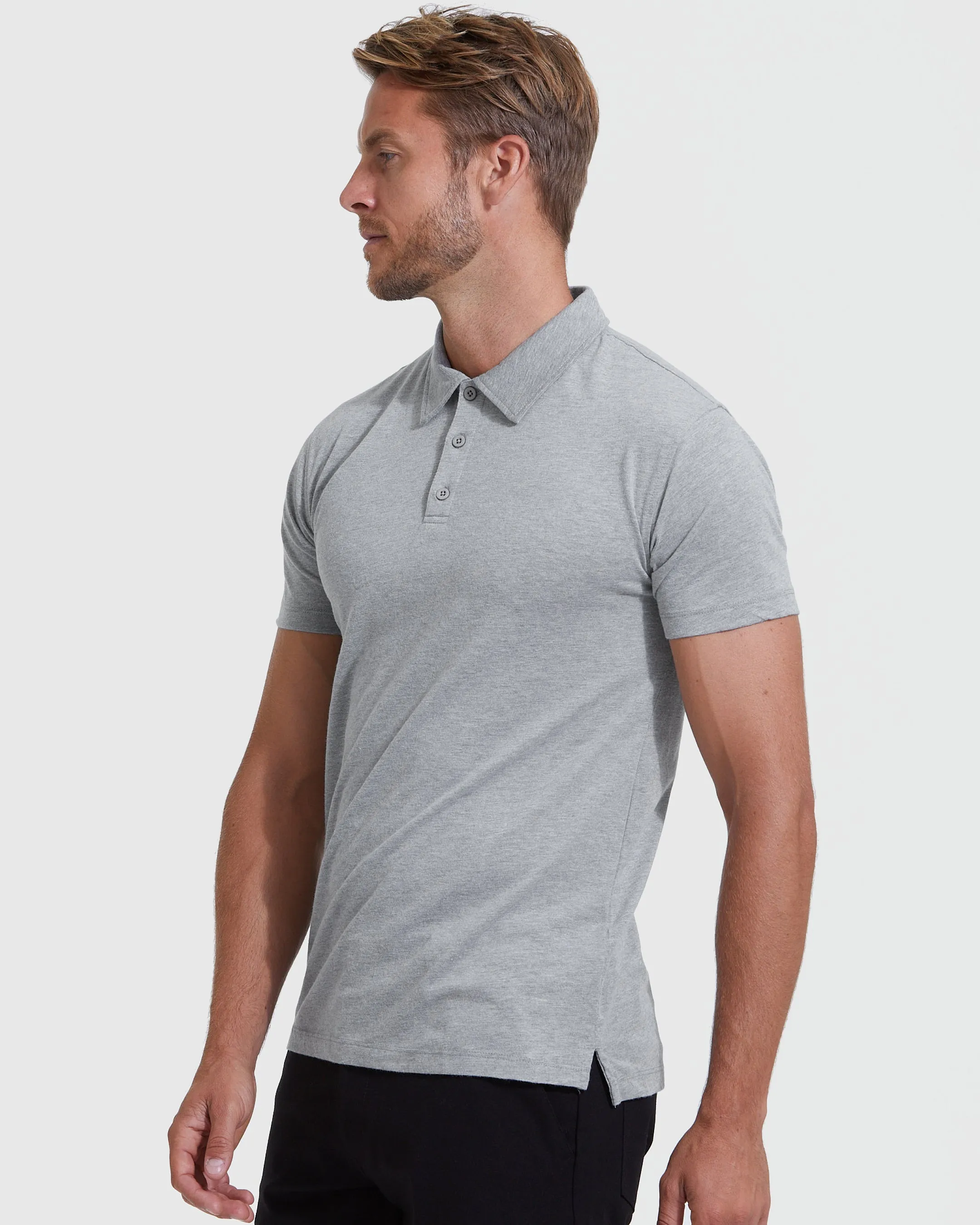 Heather Gray Classic Polo sold by True Classic product image thumbnail 3