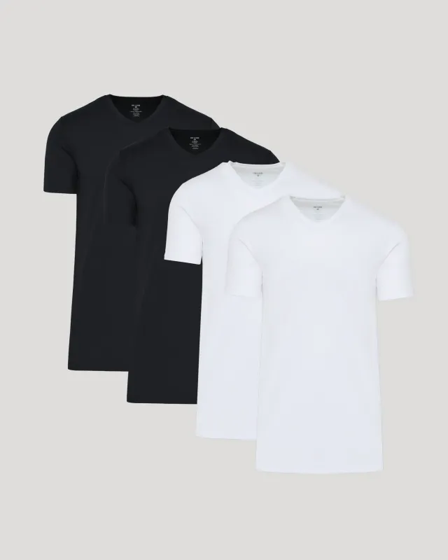 Black & White Tall Pima V-Neck 4-Pack sold by True Classic