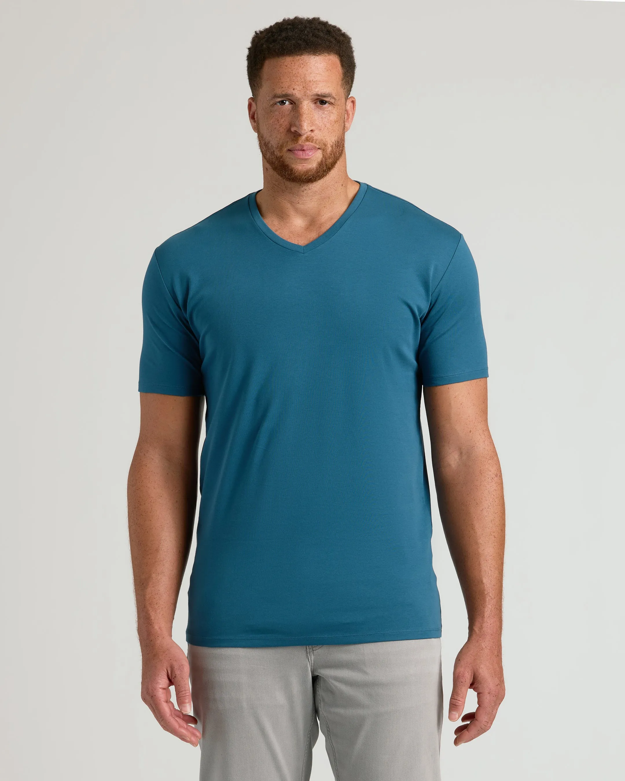 Navy & Lagoon Tall Premium Pima V-Neck 2-Pack sold by True Classic product image thumbnail 3