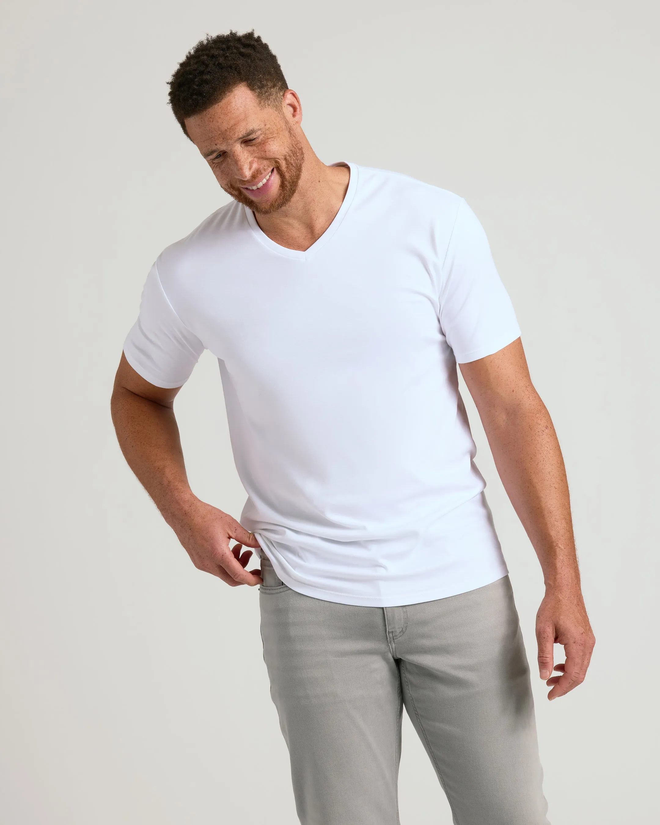 White Tall Premium Pima V-Neck 4-Pack sold by True Classic product image thumbnail 4
