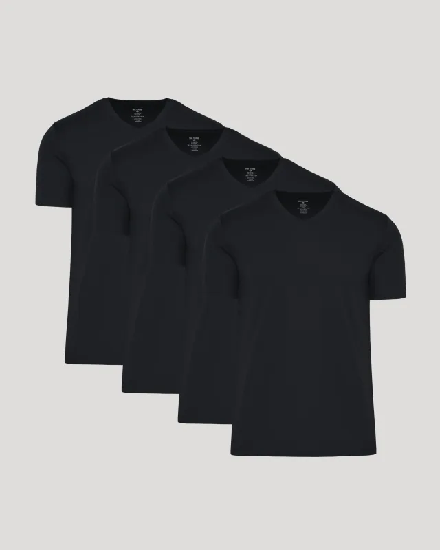Black Premium Pima V-Neck 4-Pack sold by True Classic