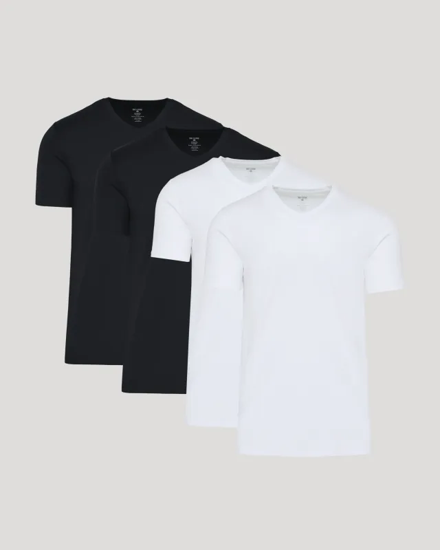 Black & White Pima V-Neck 4-Pack sold by True Classic