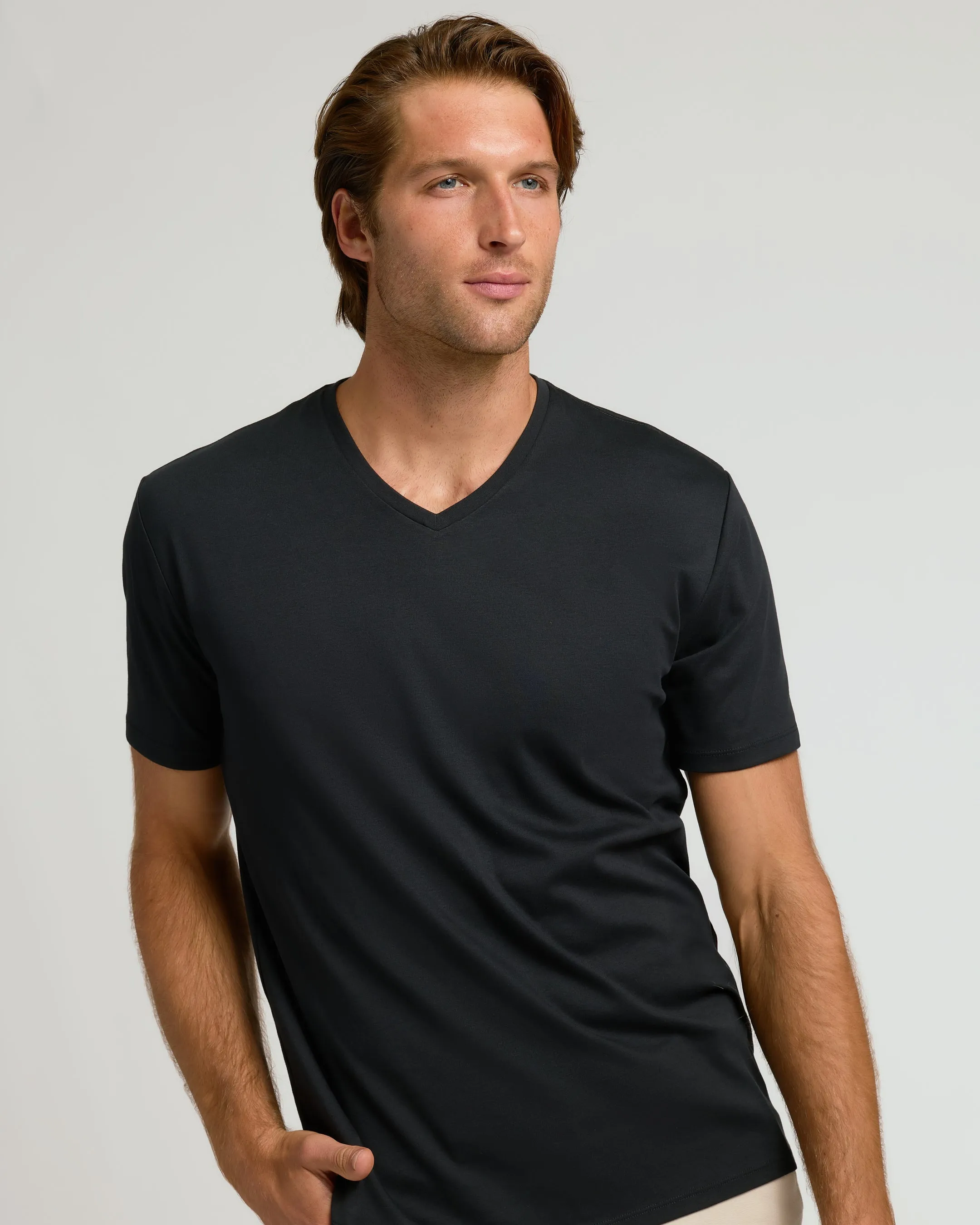 Black Premium Pima V-Neck 2-Pack sold by True Classic product image thumbnail 4