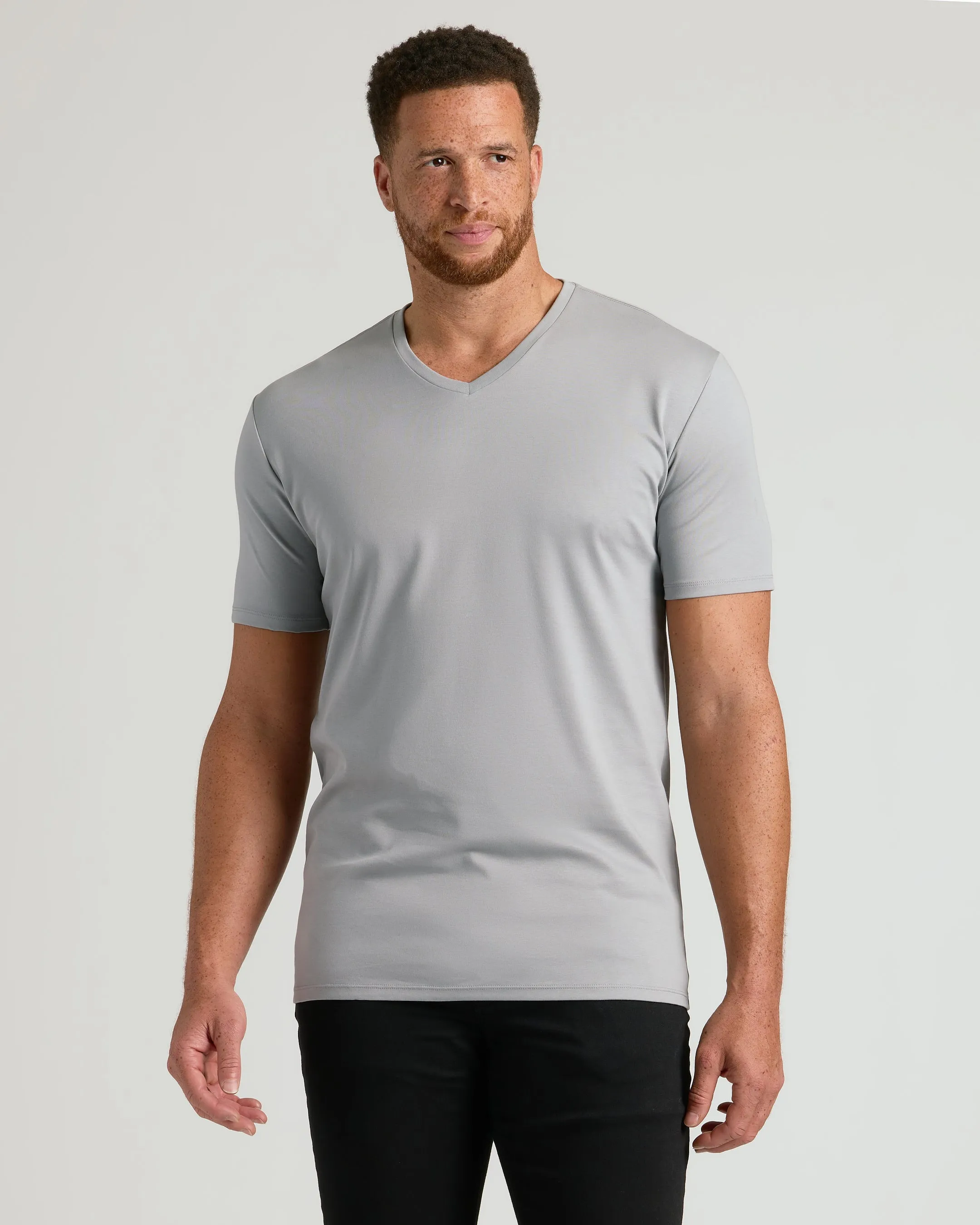 Steel Tall Pima V-Neck sold by True Classic