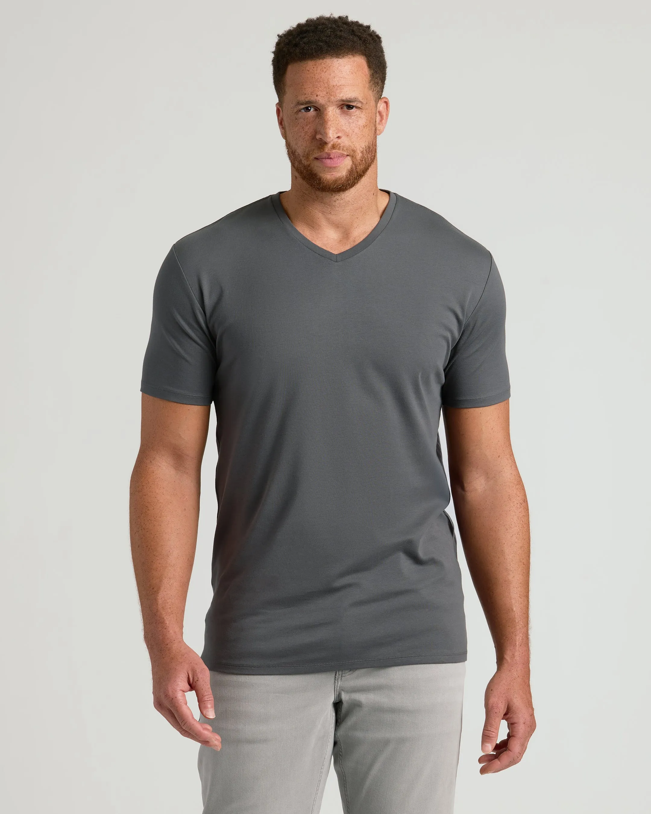 Carbon Tall Premium Pima V-Neck sold by True Classic