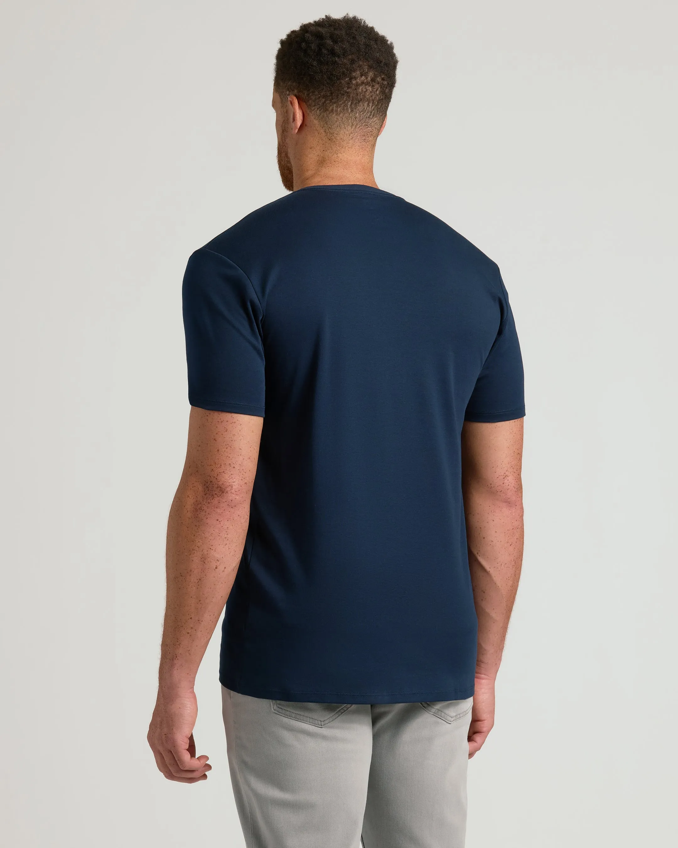 Navy Tall Premium Pima V-Neck sold by True Classic product image thumbnail 3