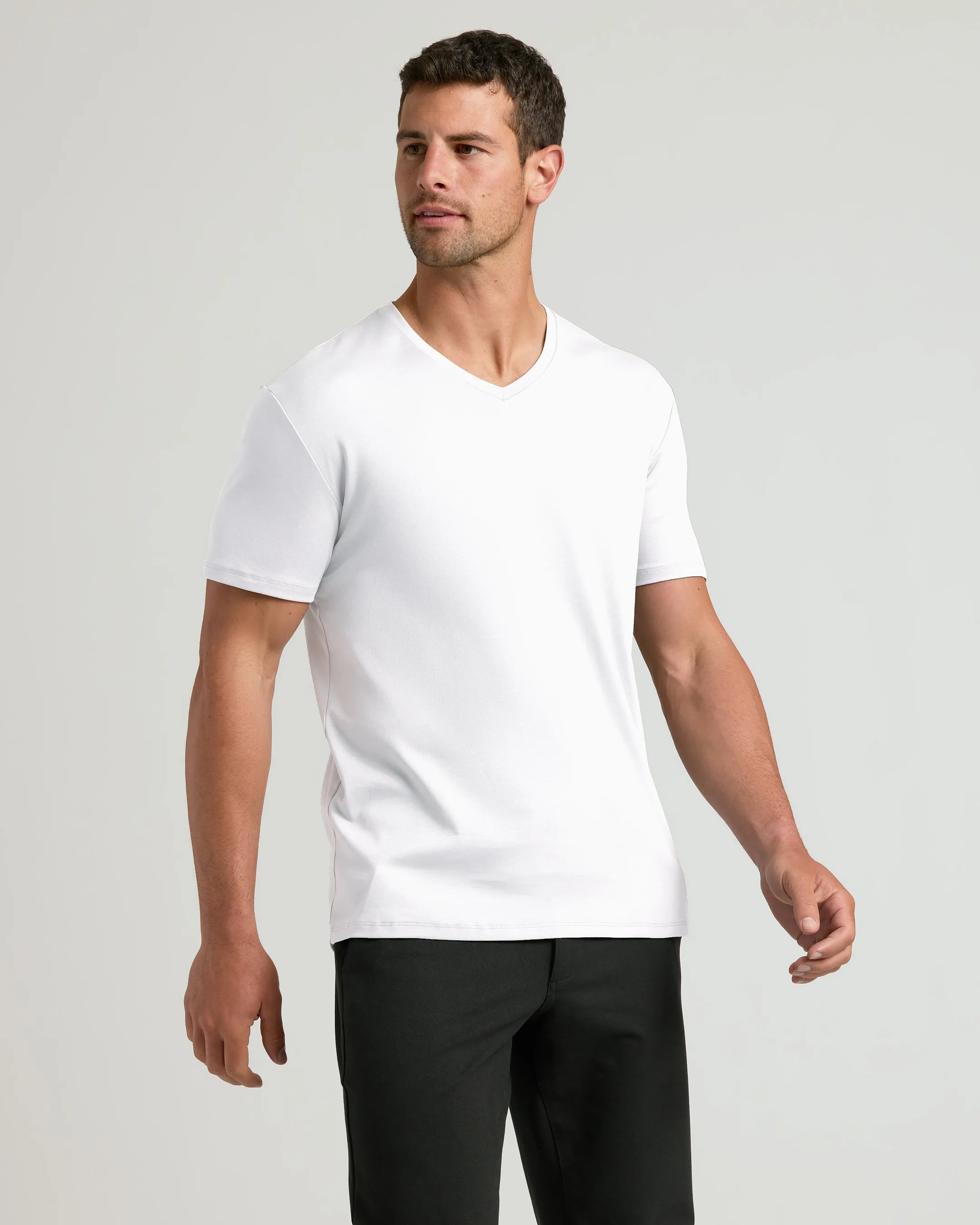 White Premium Pima V-Neck sold by True Classic product image thumbnail 4