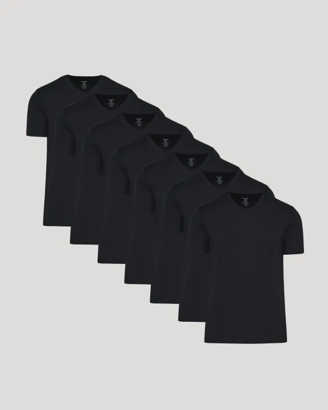 Black Pima V-Neck 7-Pack sold by True Classic