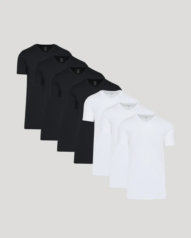 Black & White Tall Pima V-Neck 7-Pack sold by True Classic