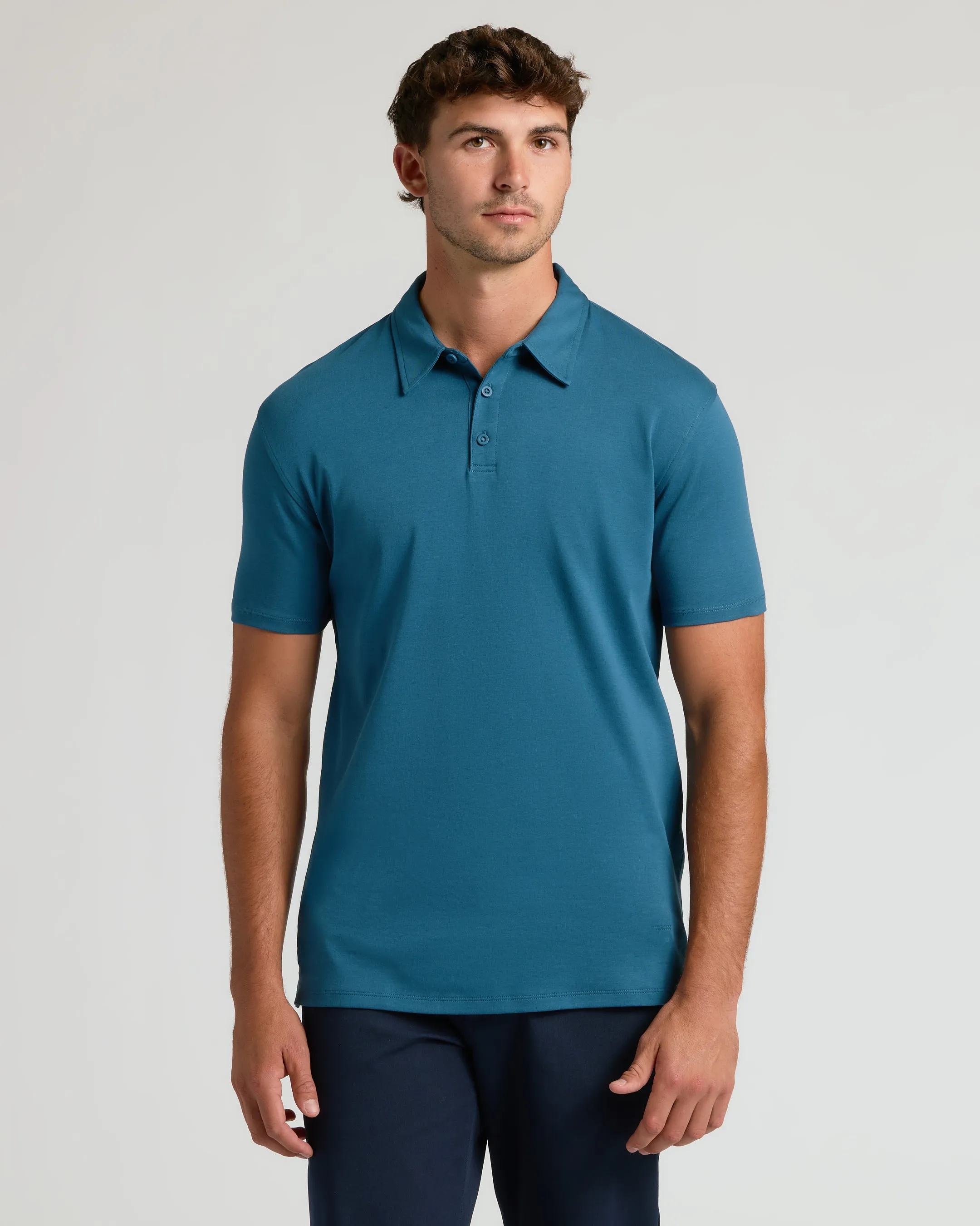 Navy & Lagoon Tall Premium Pima Polo 2-Pack sold by True Classic product image thumbnail 3