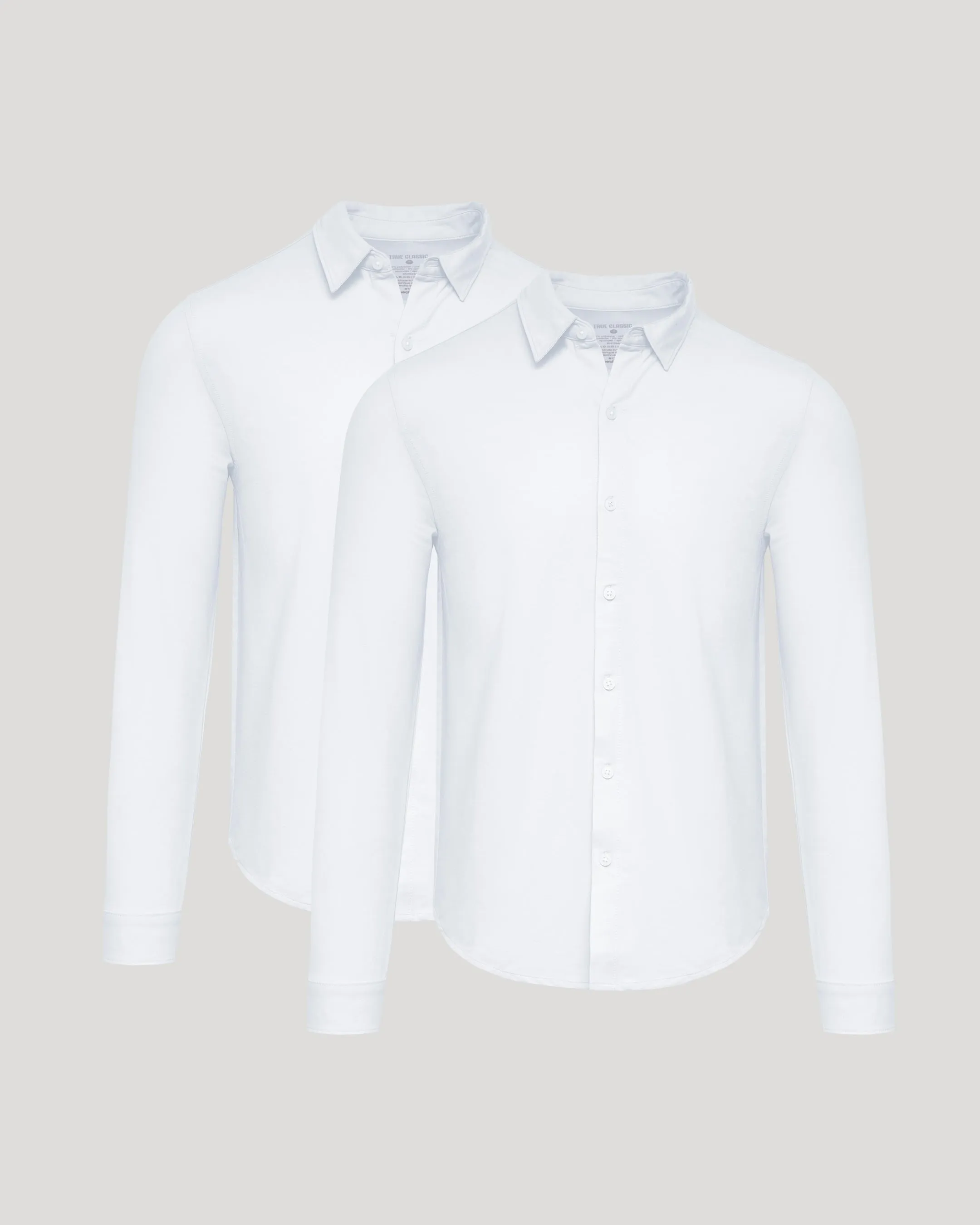 White Stretch Long Sleeve Modern Knit Oxford 2-Pack sold by True Classic