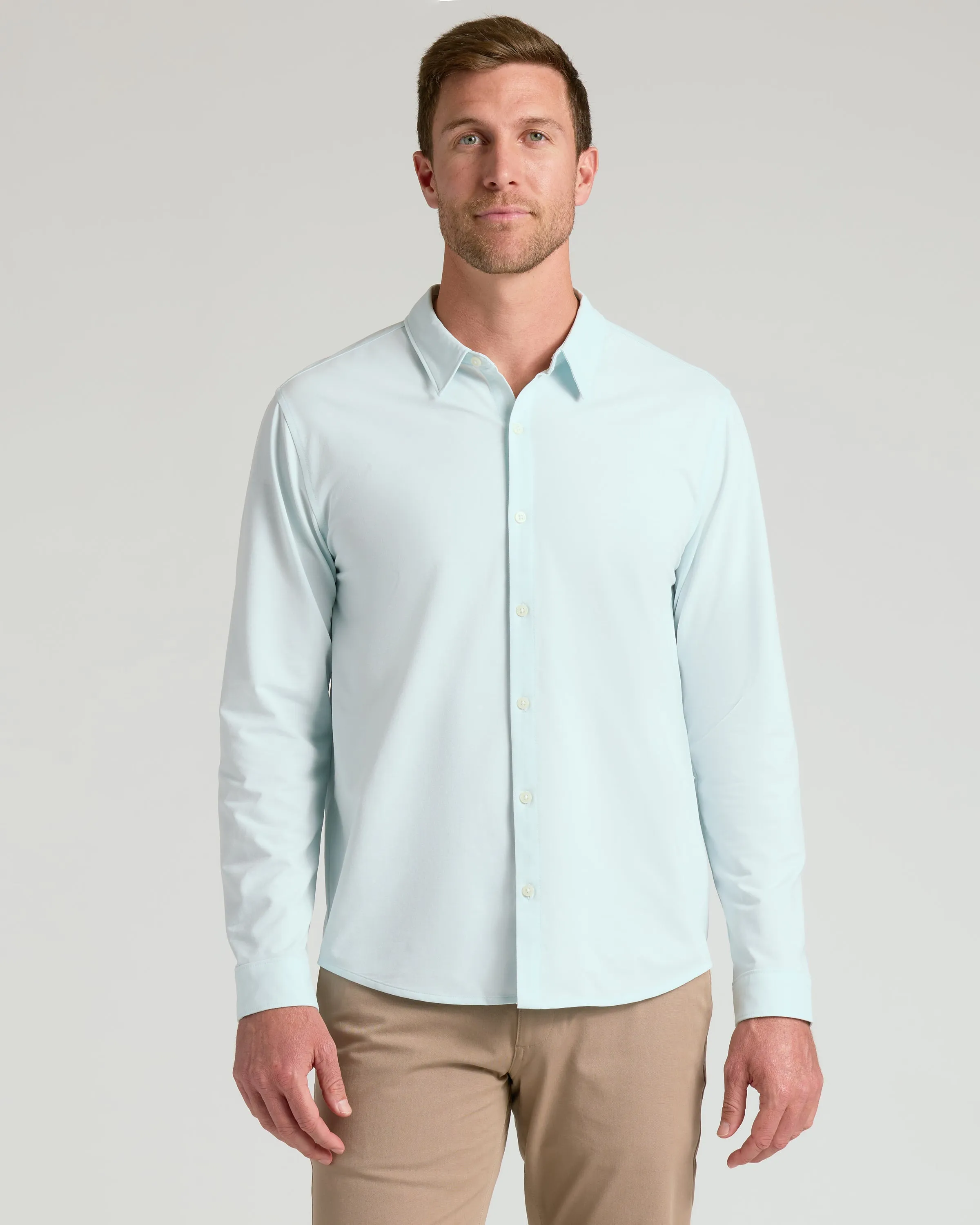 White & Glacier Long Sleeve Modern Knit Oxford 2.0 2-Pack sold by True Classic product image thumbnail 2