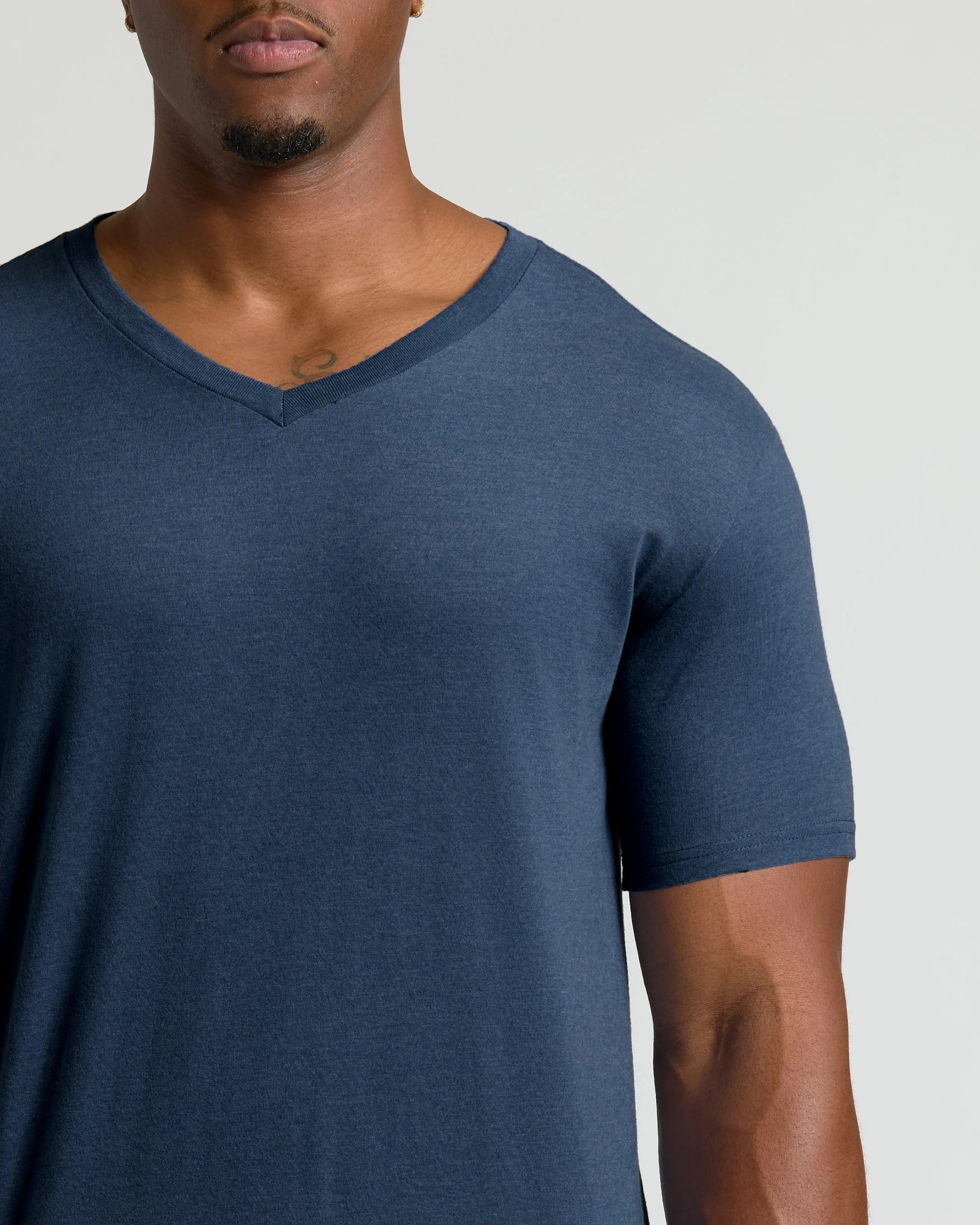 Heather Navy Tall Short Sleeve Classic V-Neck sold by True Classic product image thumbnail 5
