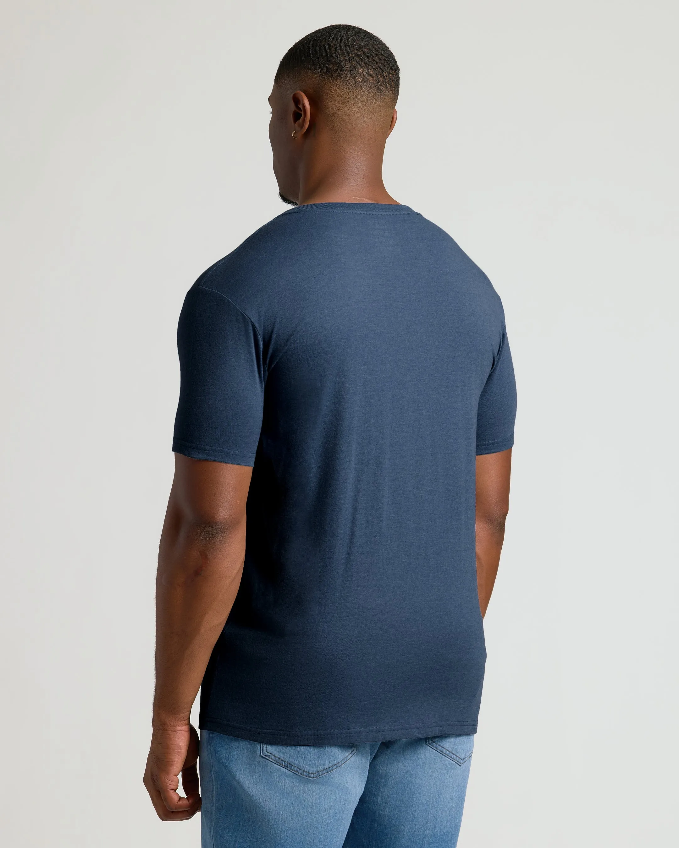 Heather Navy Tall Short Sleeve Classic V-Neck sold by True Classic product image thumbnail 3