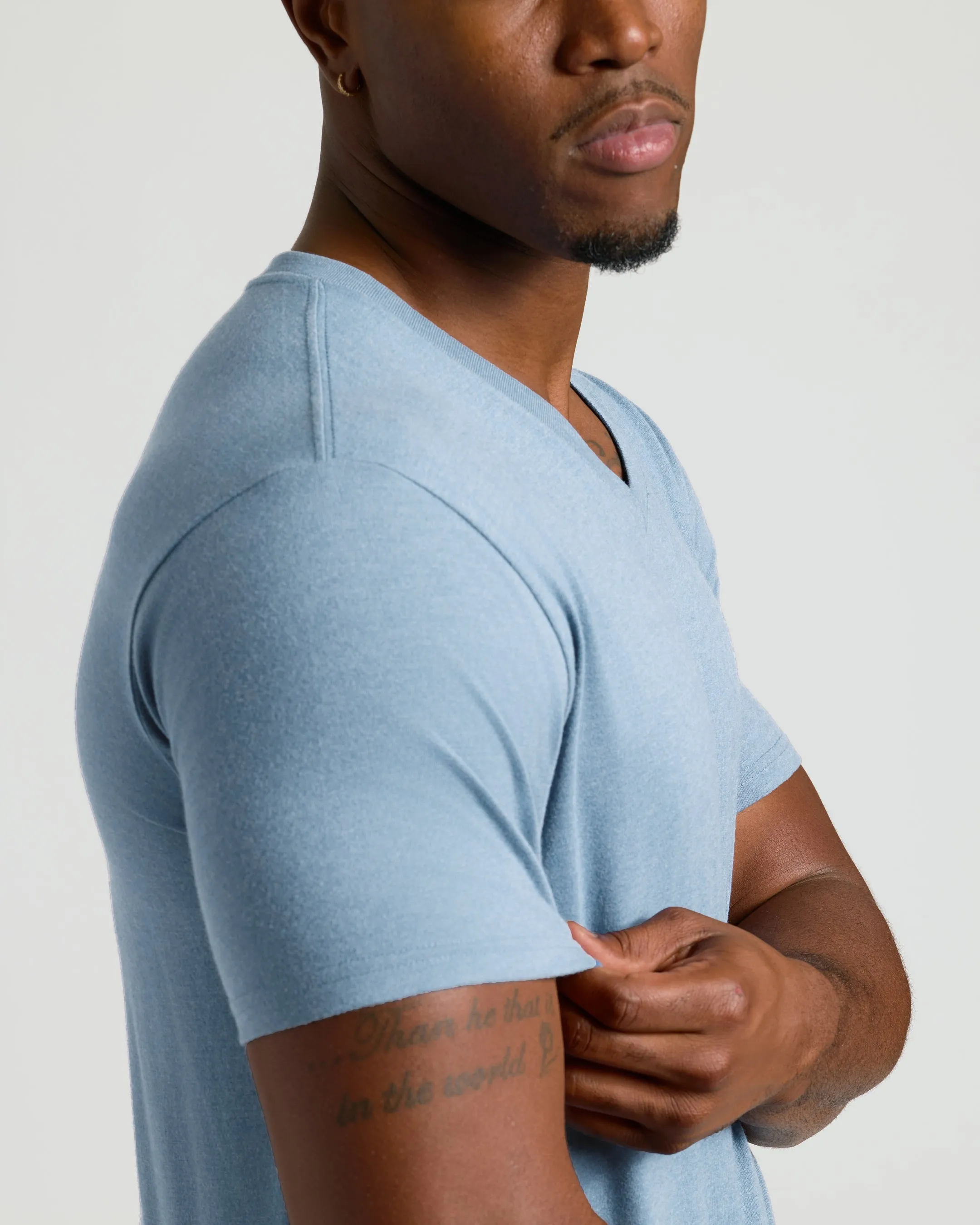 Heather Indigo Tall Short Sleeve Classic V-Neck sold by True Classic product image thumbnail 5