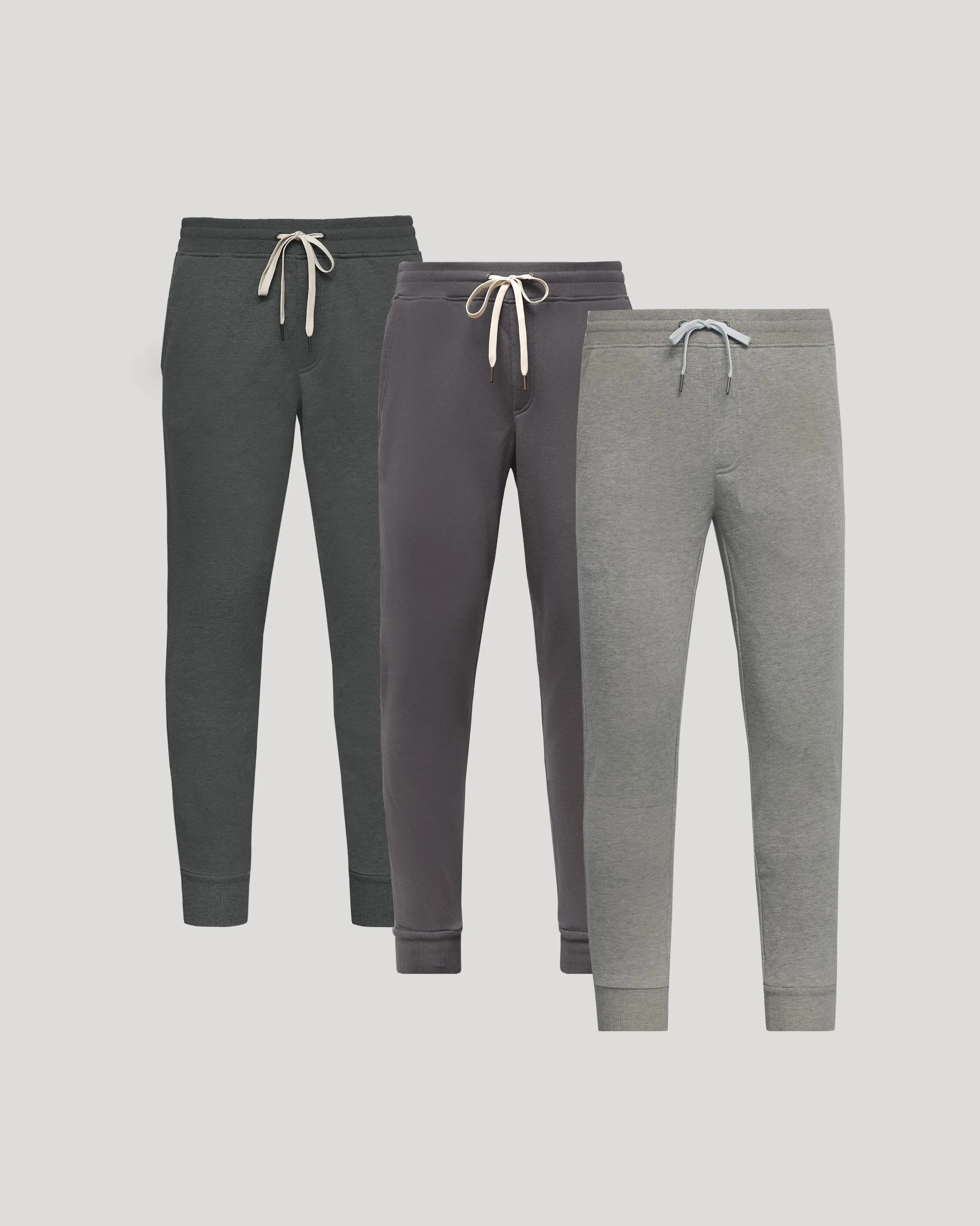 Gray Tones Fleece French Terry Joggers 3-Pack sold by True Classic