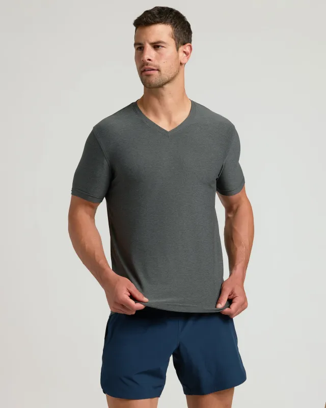 Charcoal Heather Gray Active V-Neck sold by True Classic