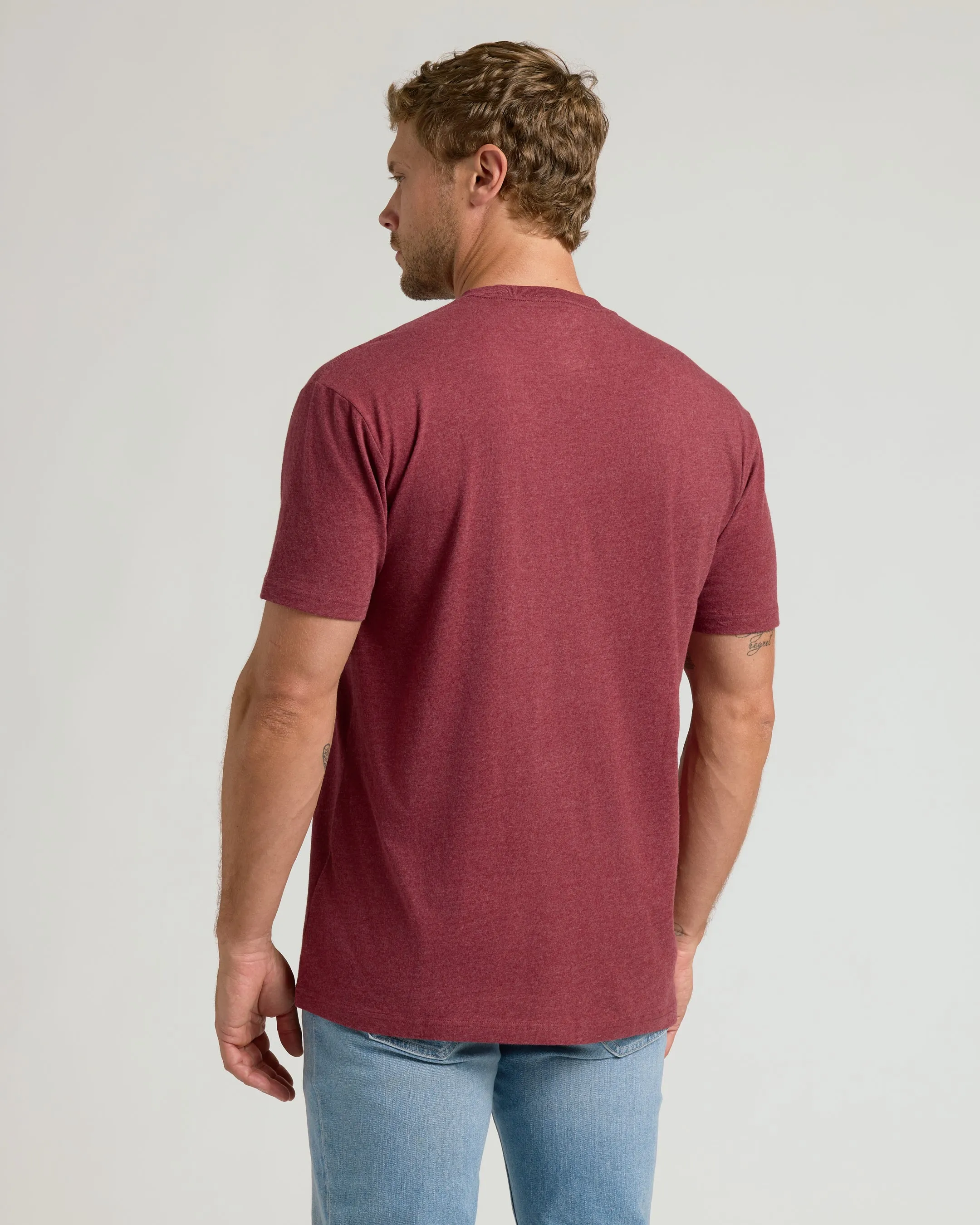 Dark Heather Claret Classic Crew Neck sold by True Classic product image thumbnail 3