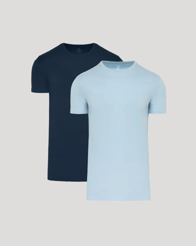 Navy & Ether Classic Tall Pima Crew 2-Pack sold by True Classic