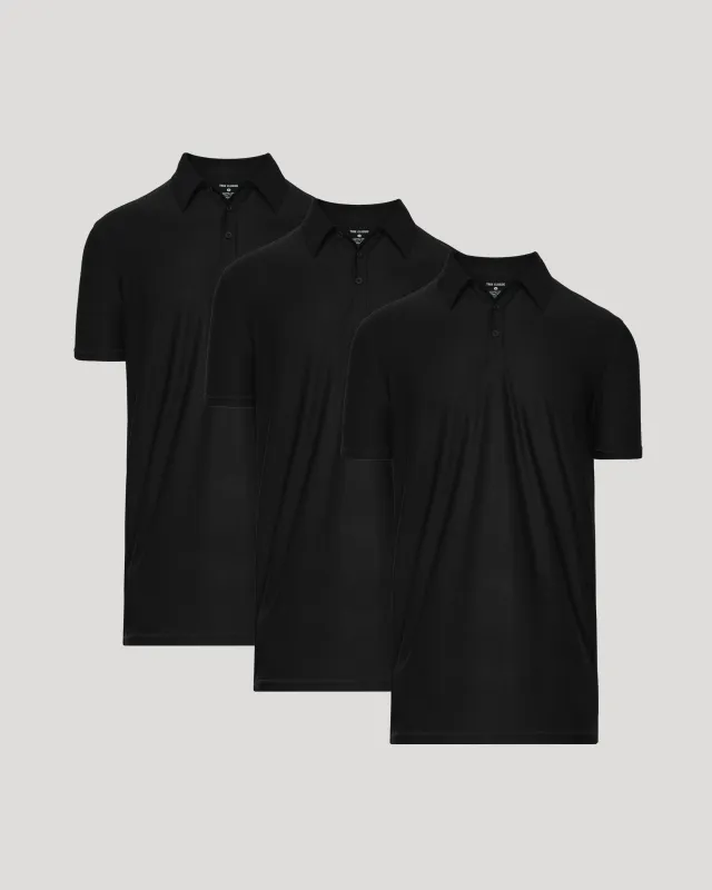 Black Tall Active Polo 3-Pack sold by True Classic