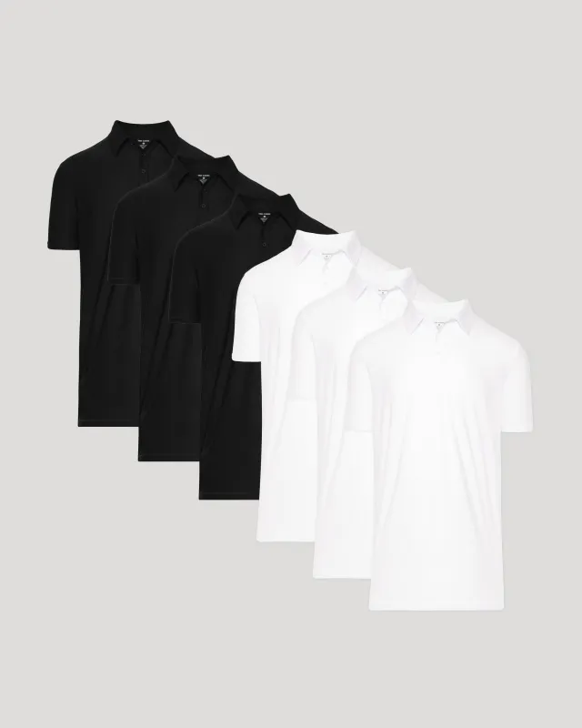 Black & White Tall Active Polo 6-Pack sold by True Classic